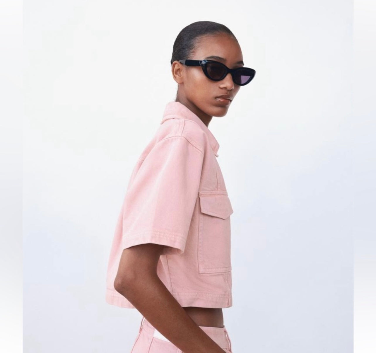 Zara Pink Denim Top