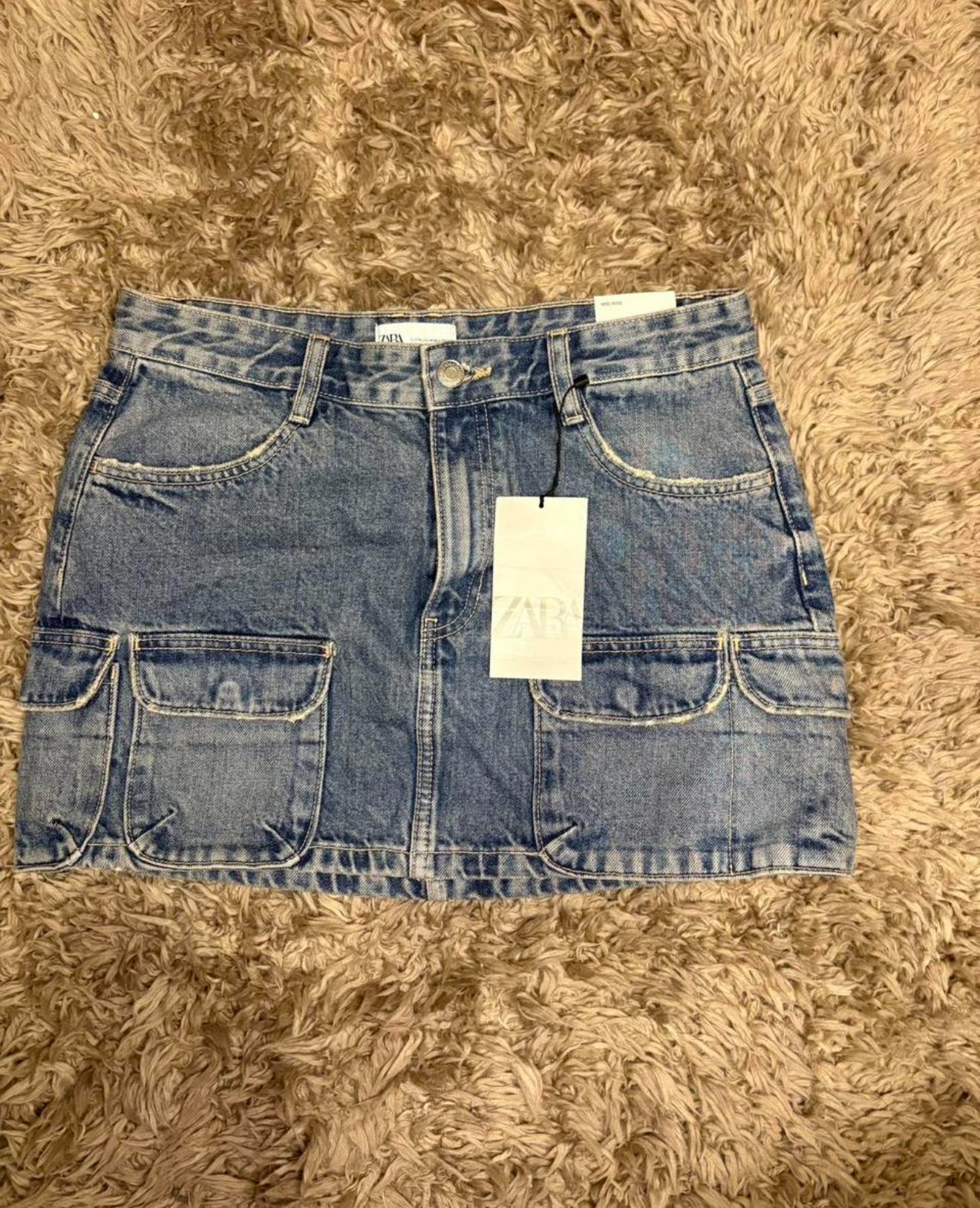 Zara Denim Cargo Skirt