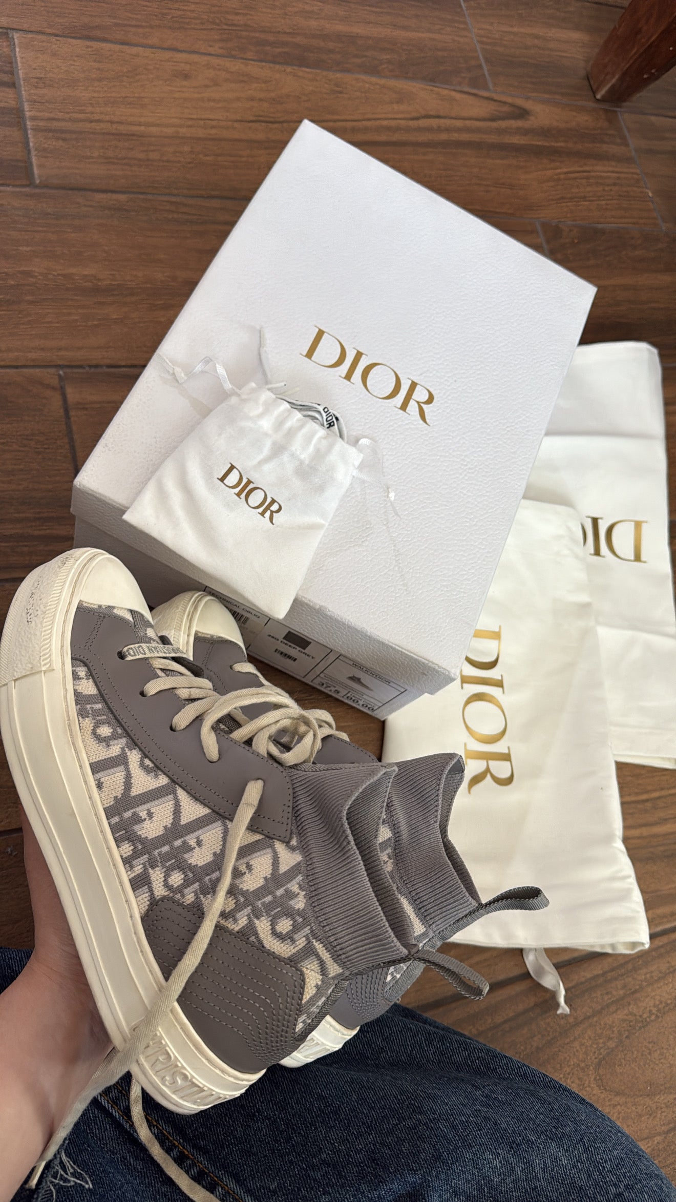 DIOR Walk'n'Dior Technical Oblig HIGH TOP Sneakers, 37.5UE (7.5)US
