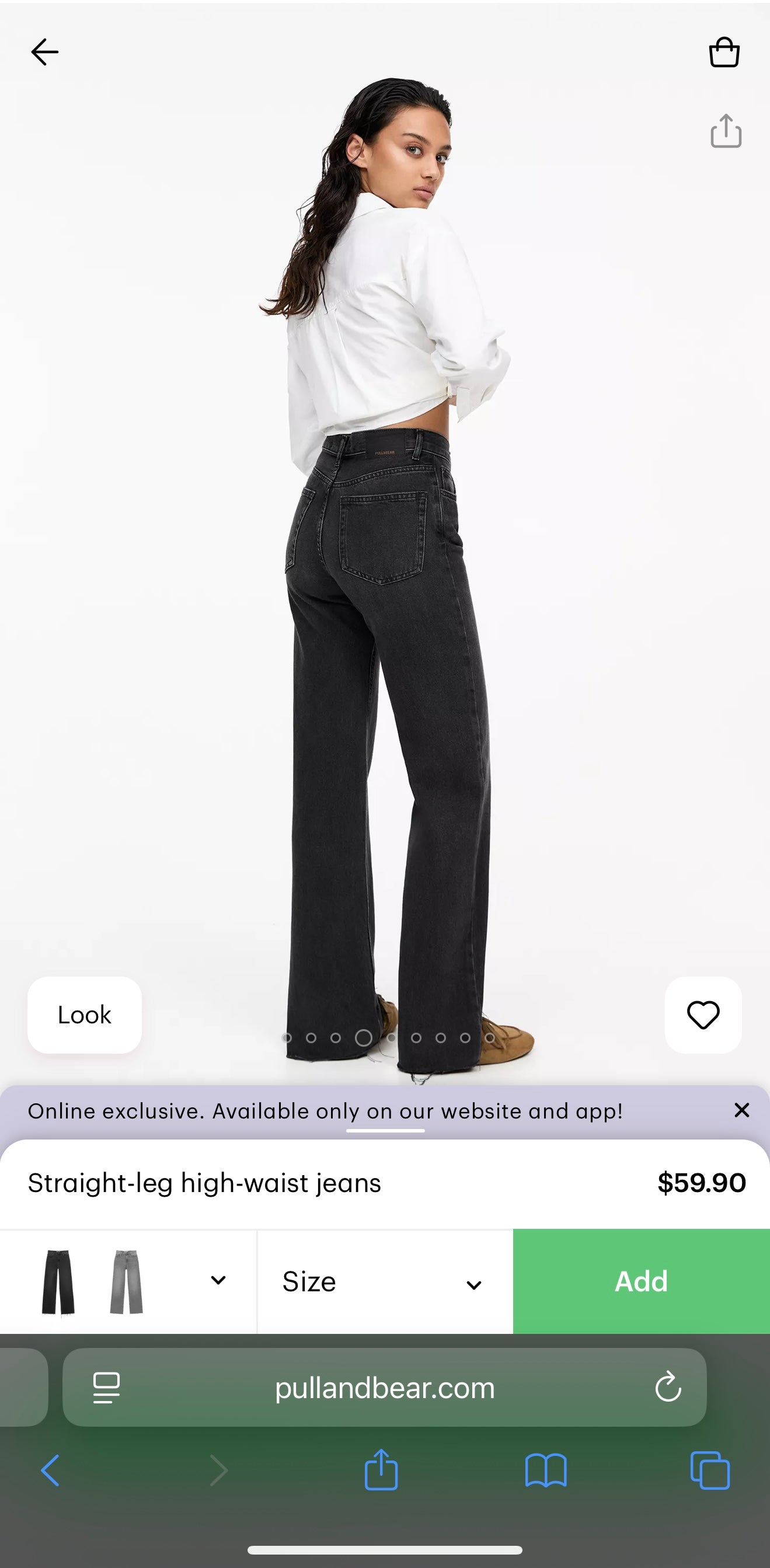 Black Pull & Bear Straight Leg High Rise Jeans