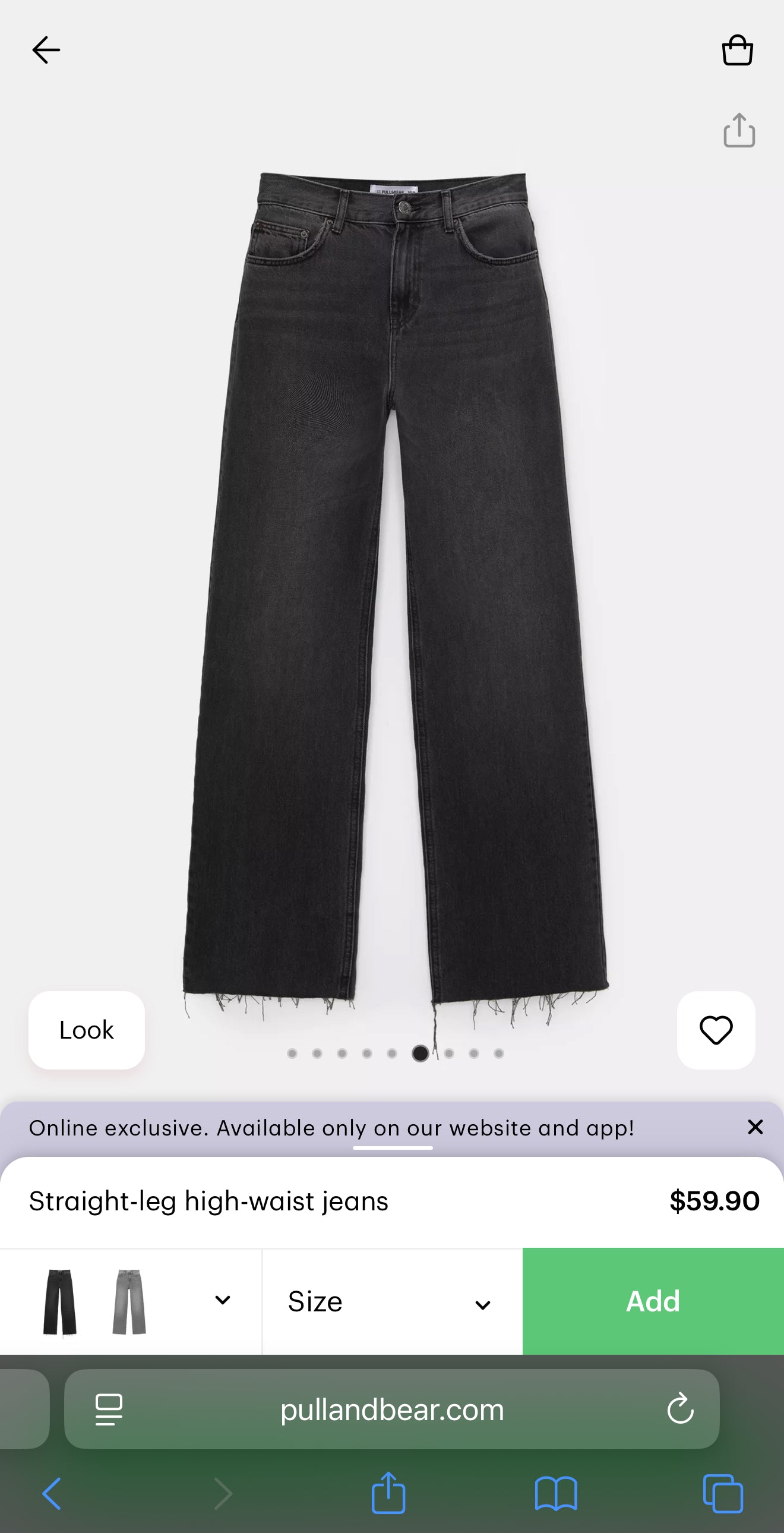 Black Pull & Bear Straight Leg High Rise Jeans