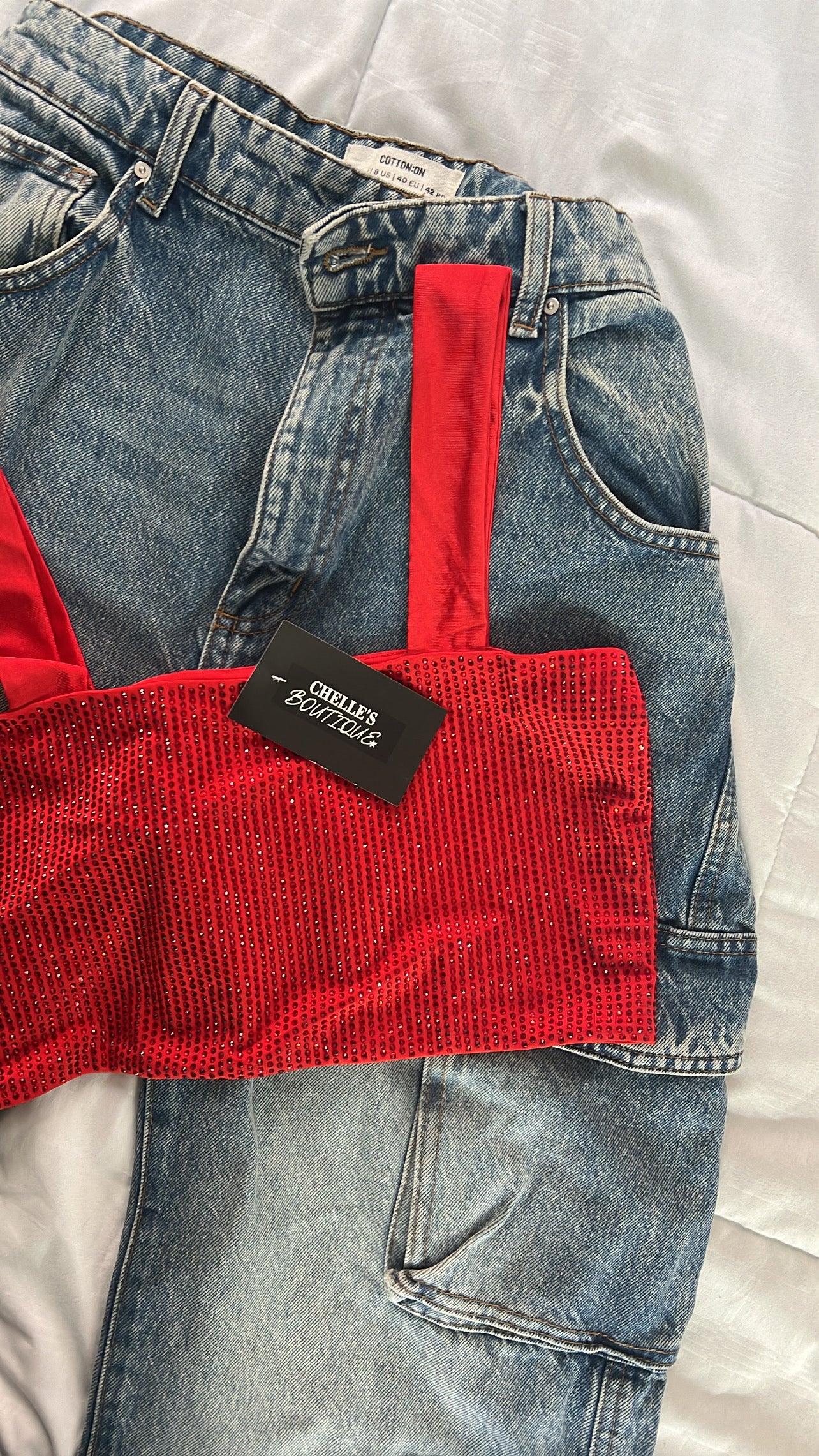 Red Kiss Rhinestone Top