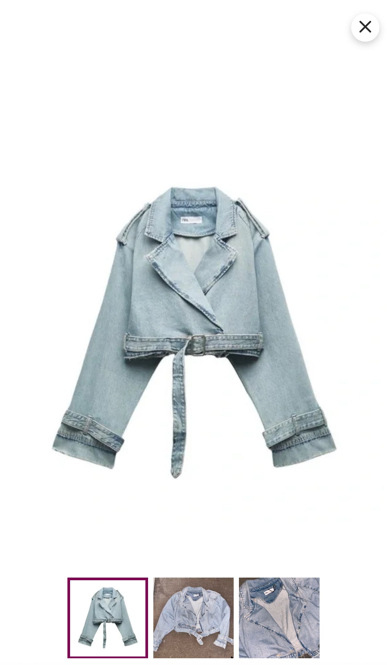 Zara Cropped Denim Jacket