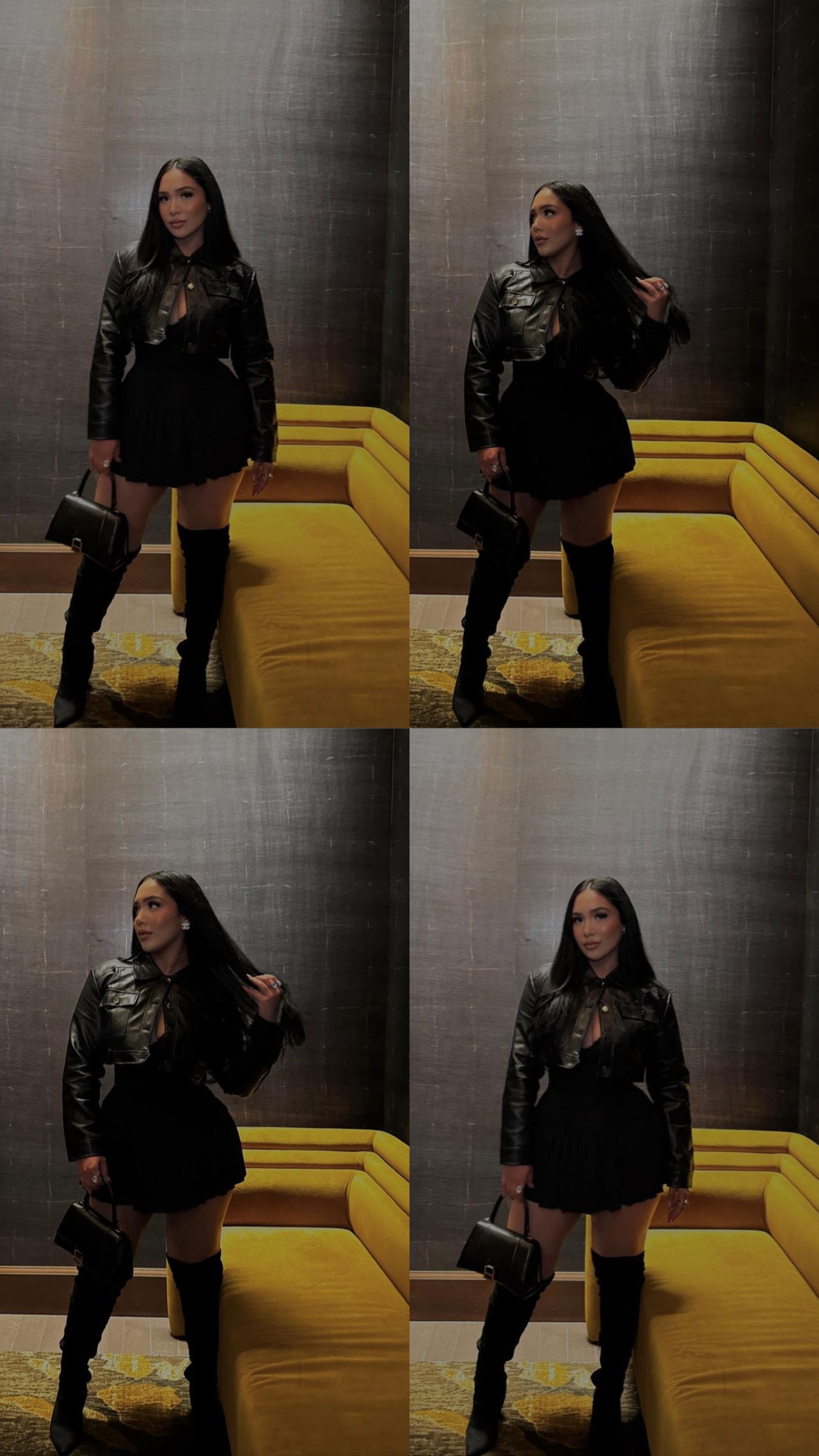 Black Leather Cropped Jacket