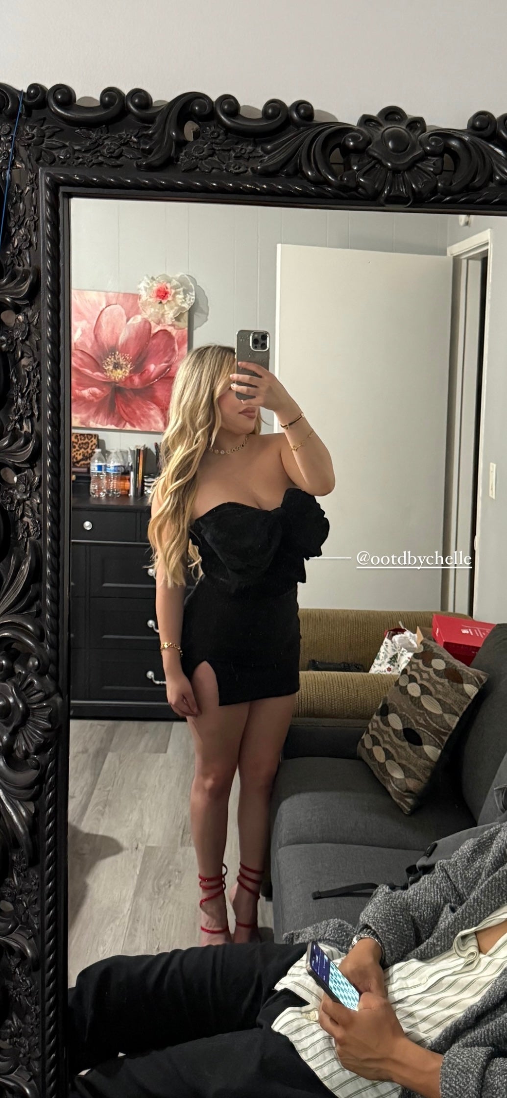 Black Coquette Bustier Top