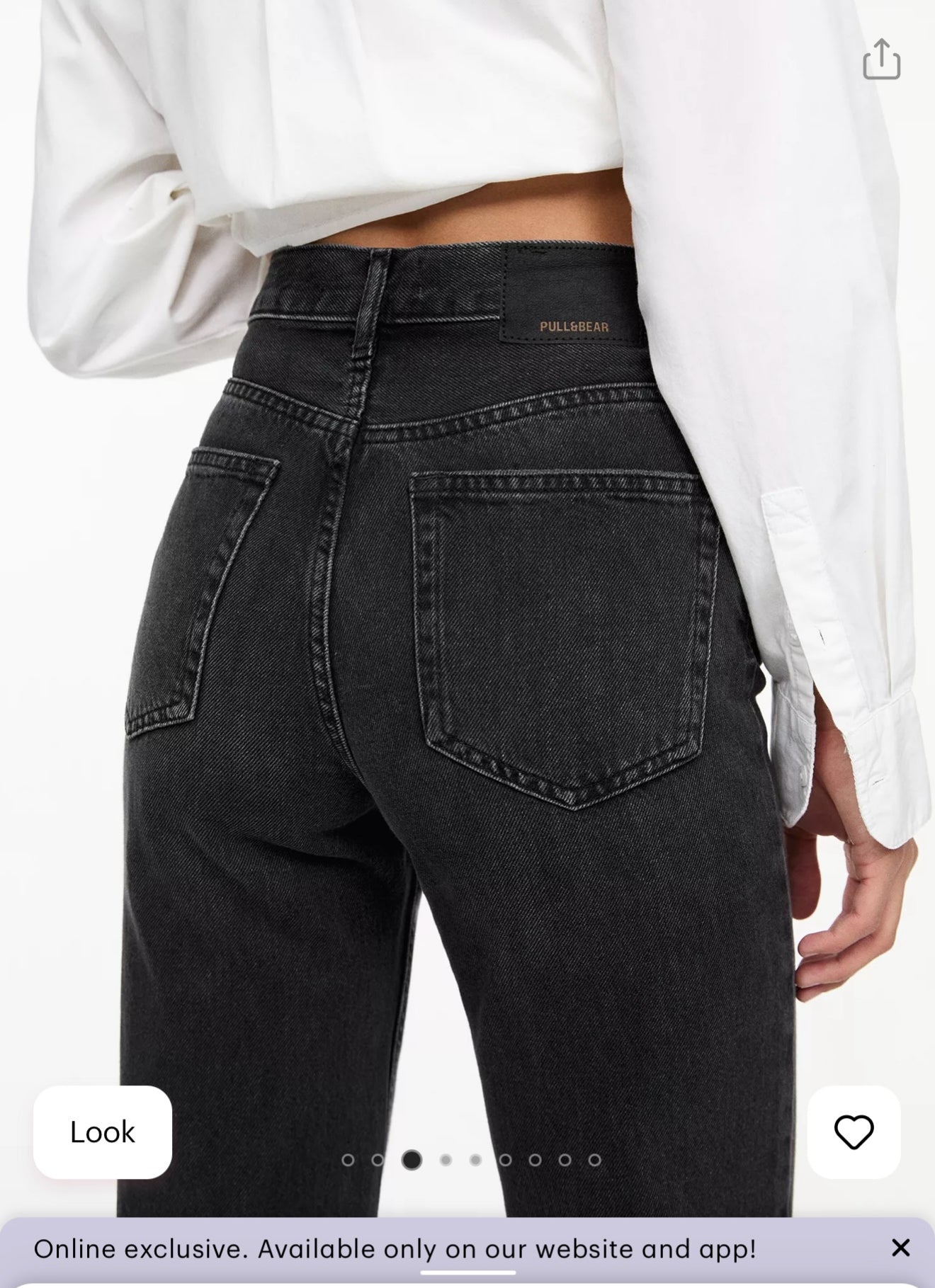 Black Pull & Bear Straight Leg High Rise Jeans