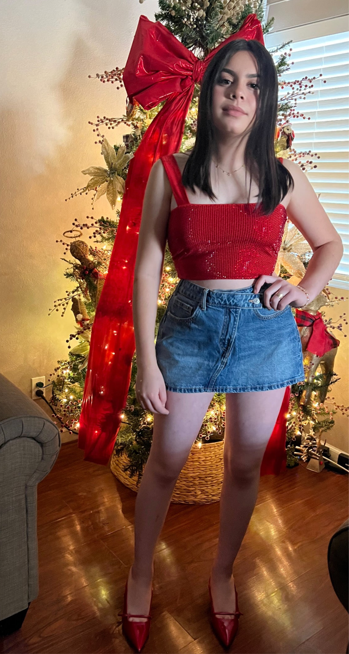 Red Kiss Rhinestone Top