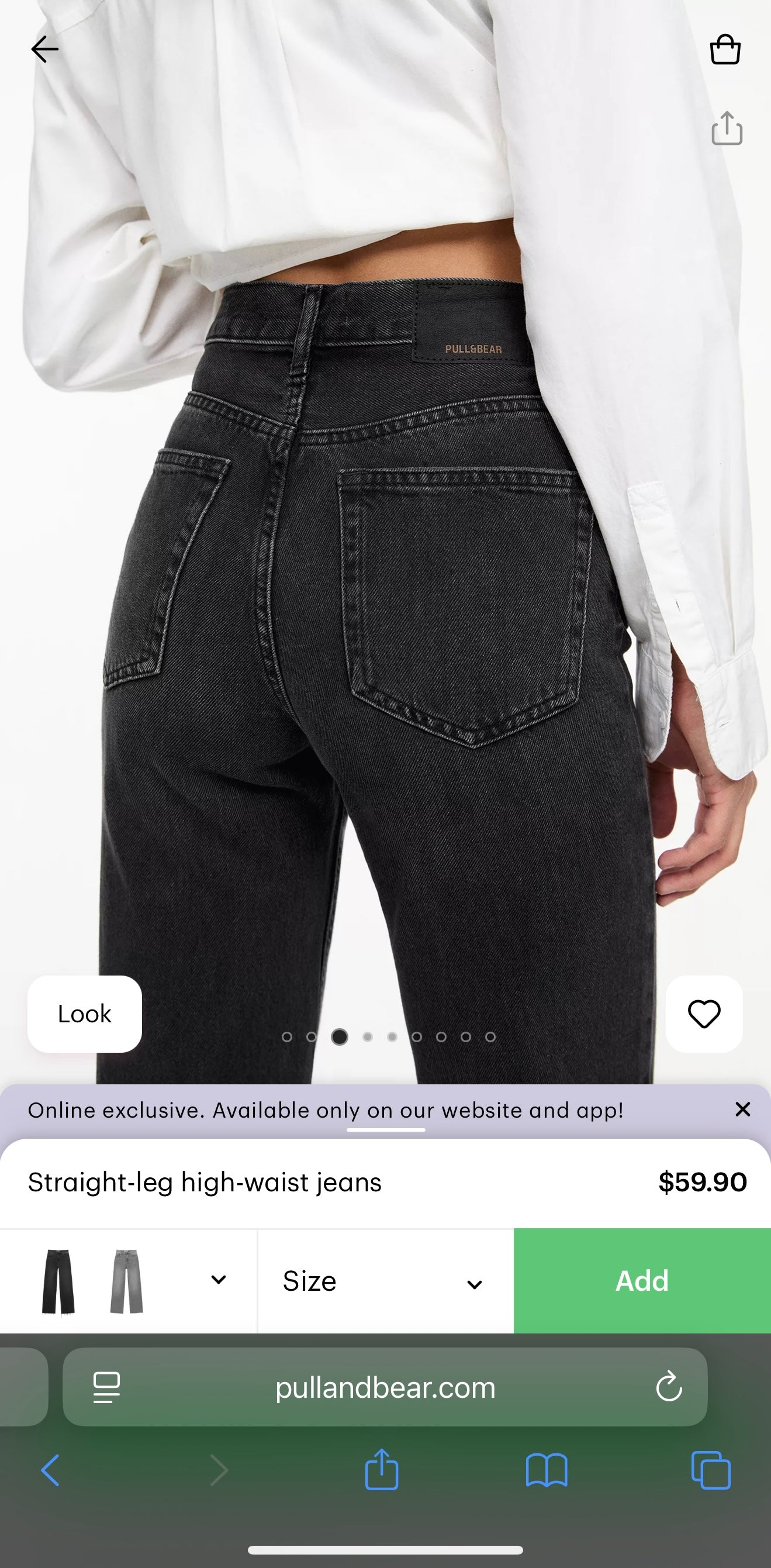 Black Pull & Bear Straight Leg High Rise Jeans