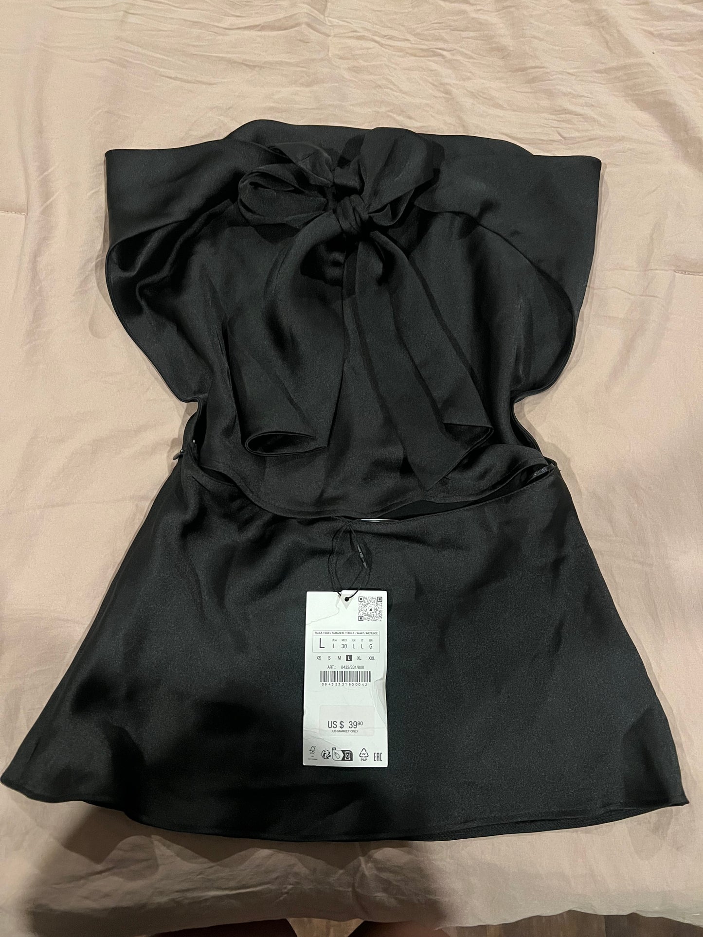 Zara Black Satin Top