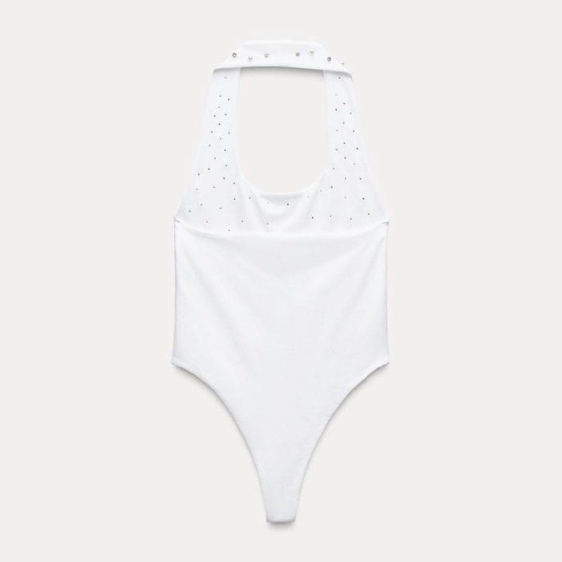 Zara Rhinestone White BodySuit