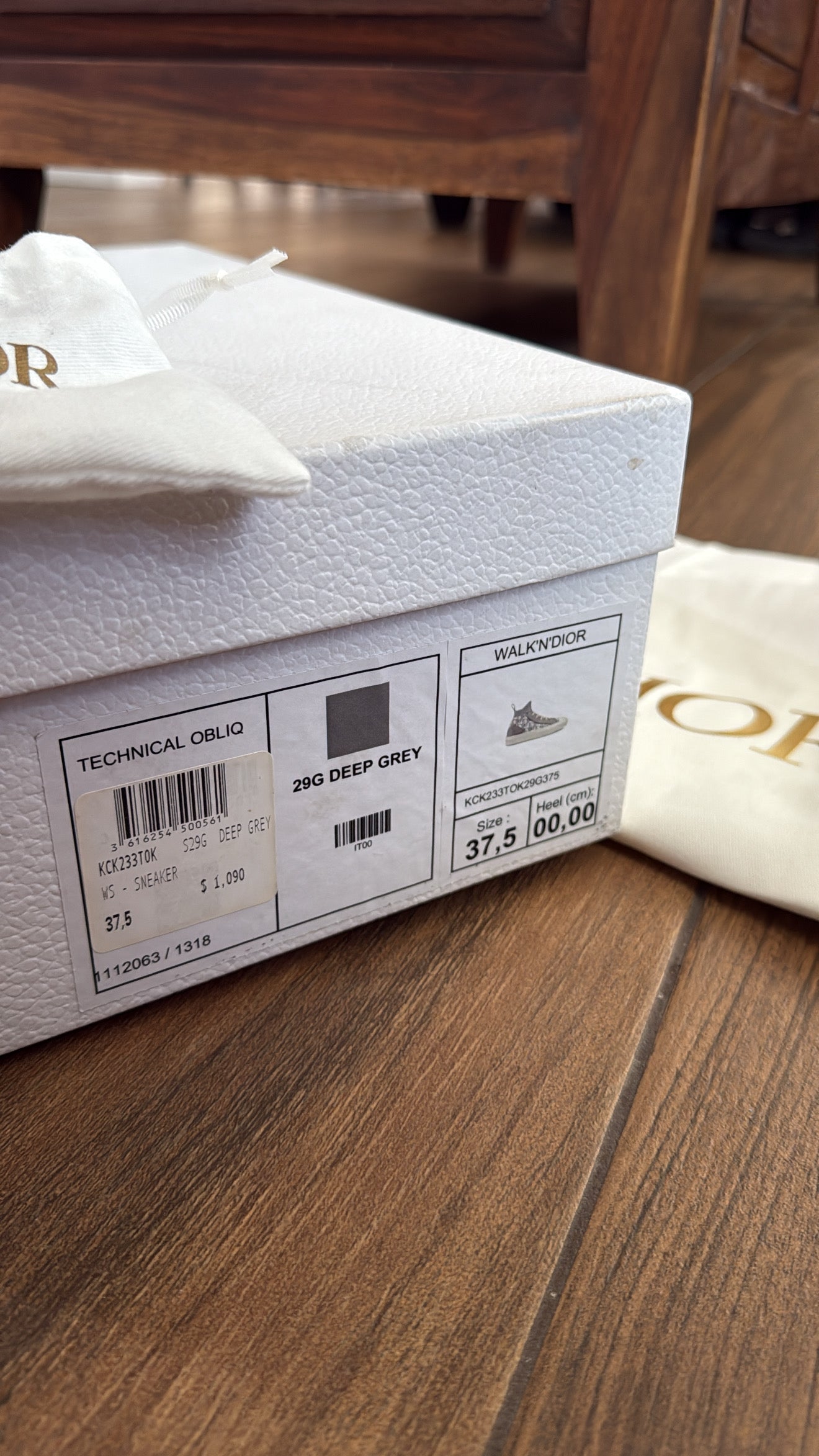 DIOR Walk'n'Dior Technical Oblig HIGH TOP Sneakers, 37.5UE (7.5)US