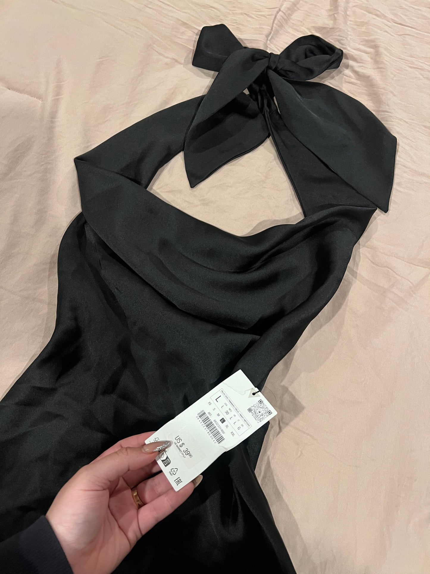 Zara Black Satin Top