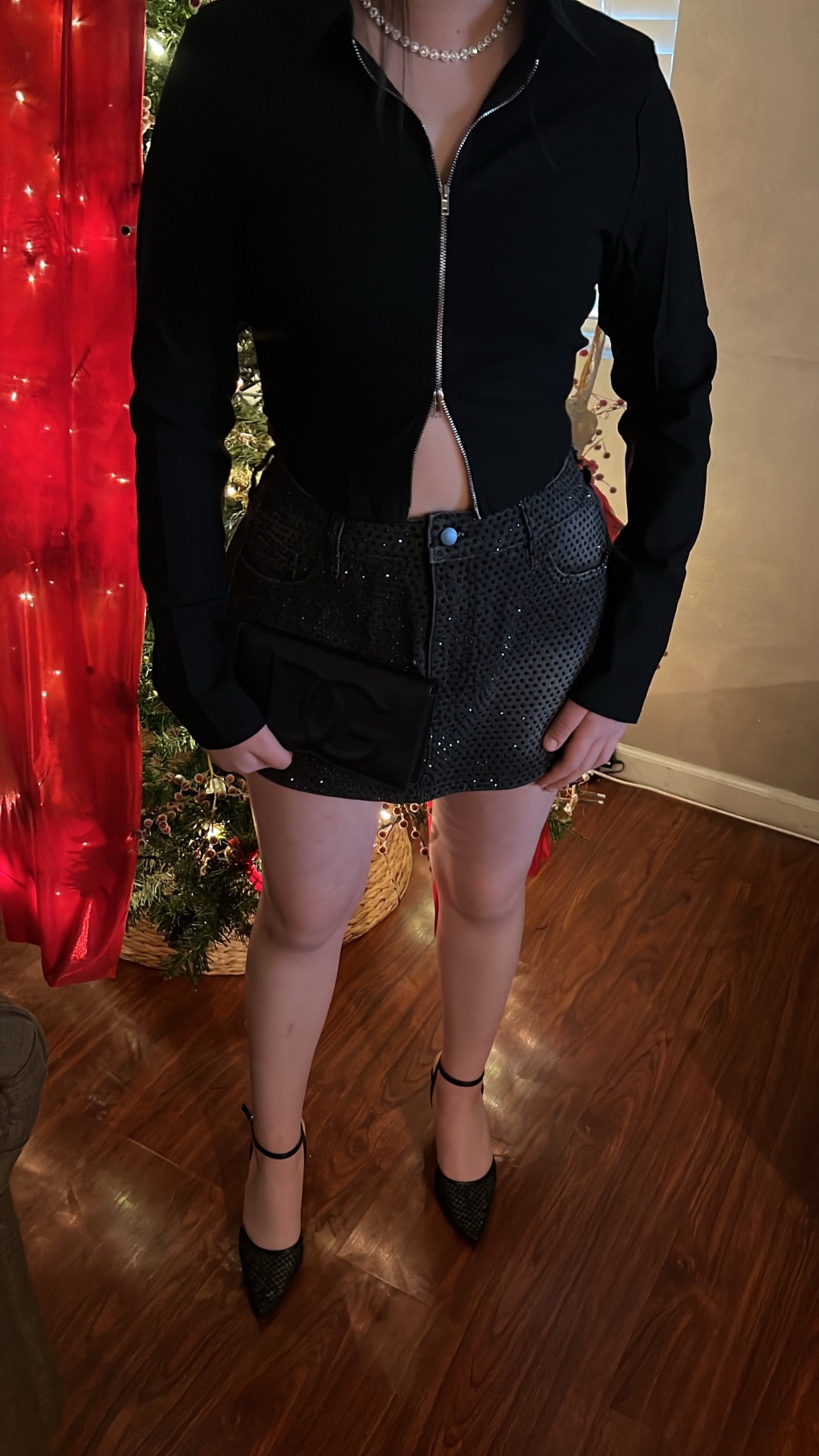 Black Zip Up Top