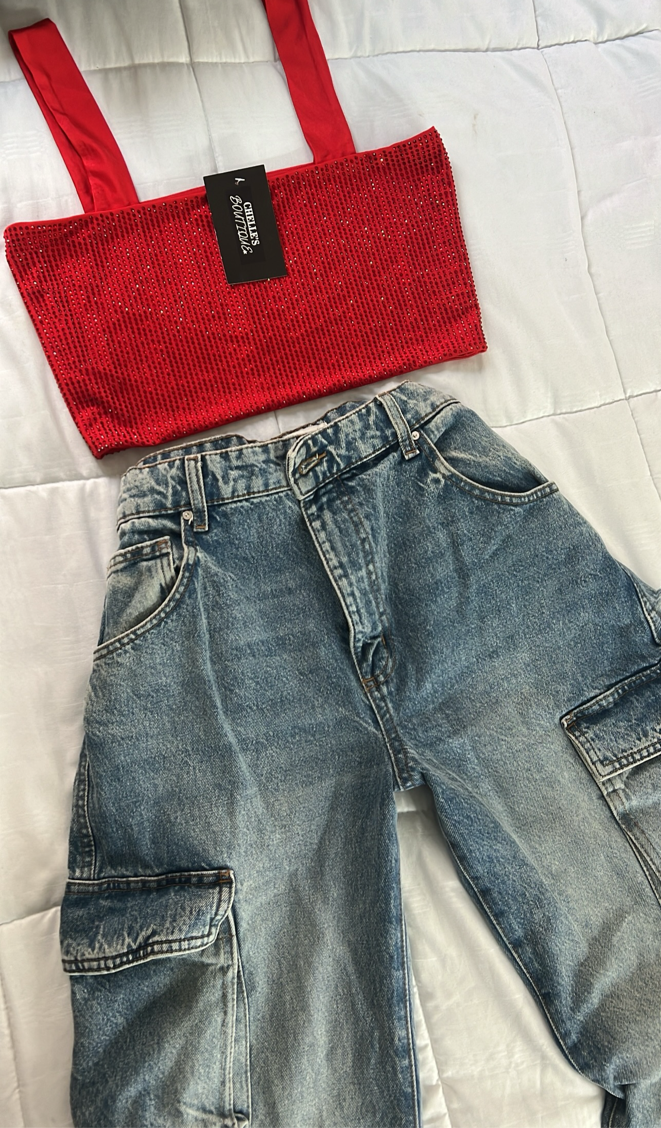 Red Kiss Rhinestone Top