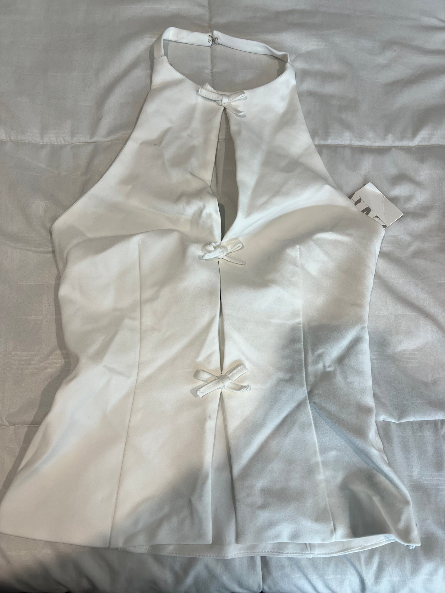White Bow Halter Zara Top