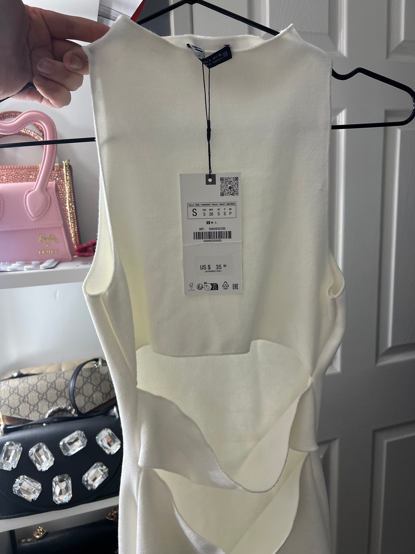 Zara White Cut Out Dress