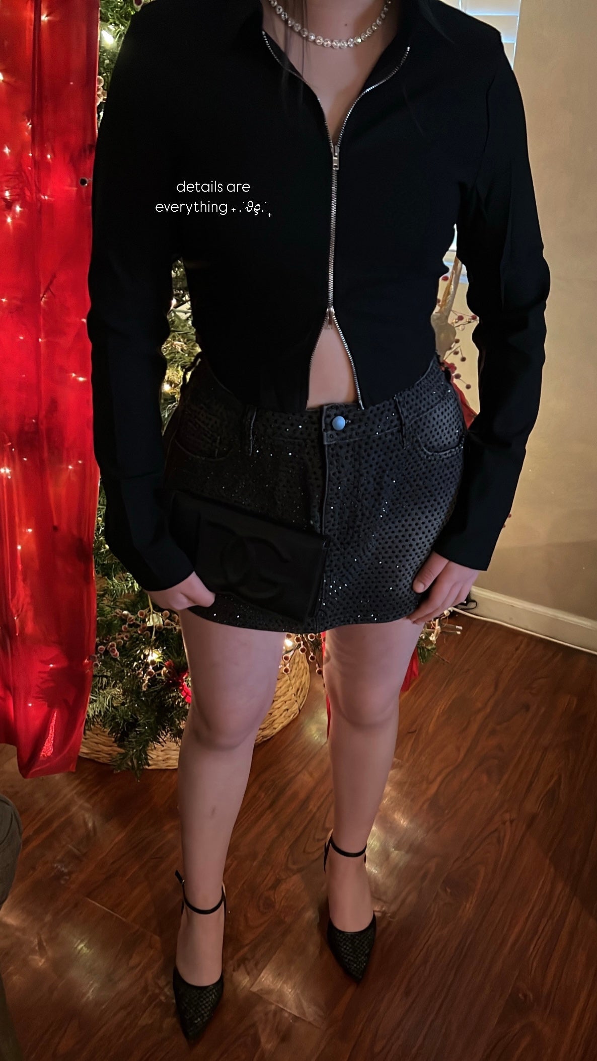 Black Zip Up Top