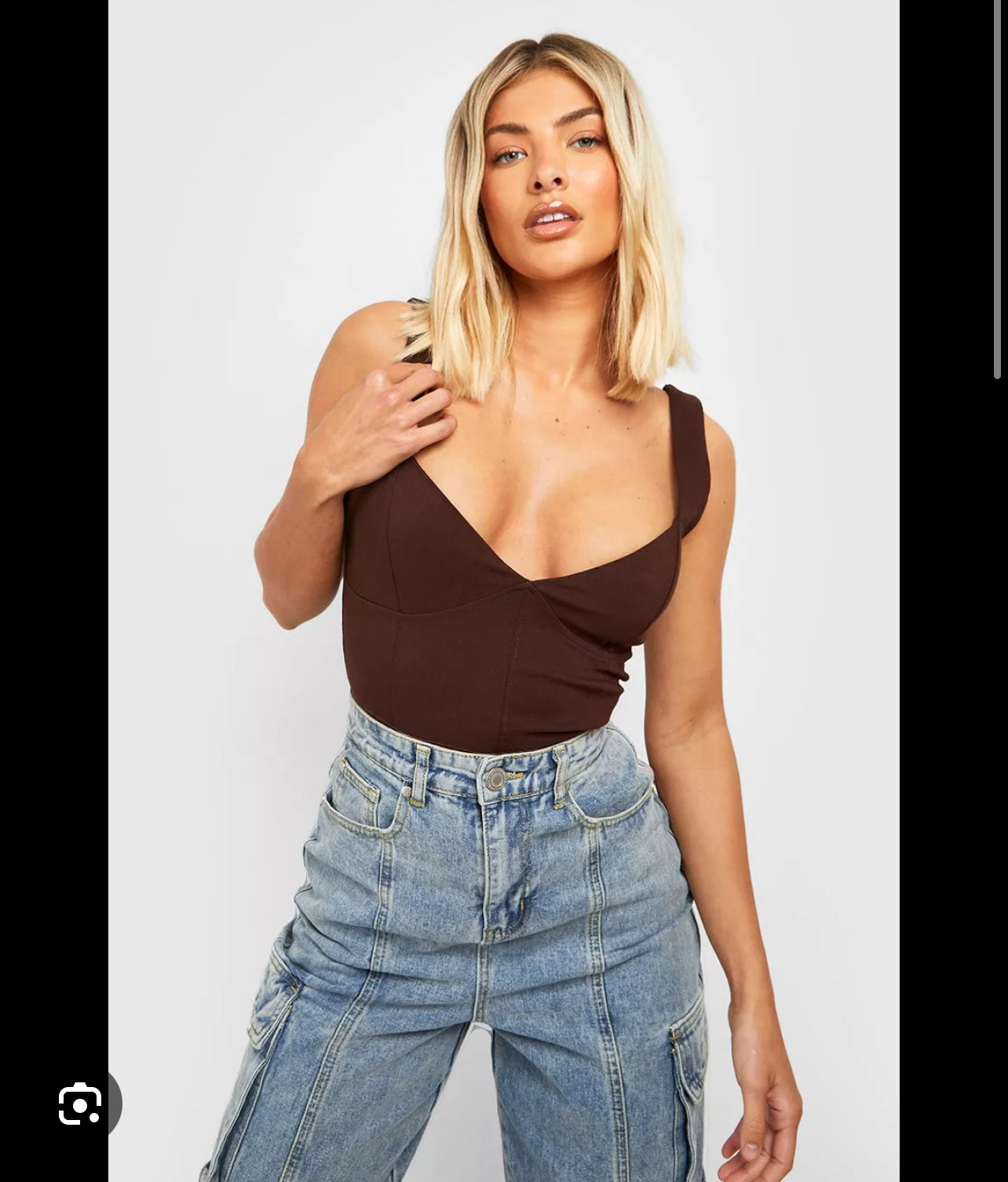 Zara Brown Fitted Corset Top