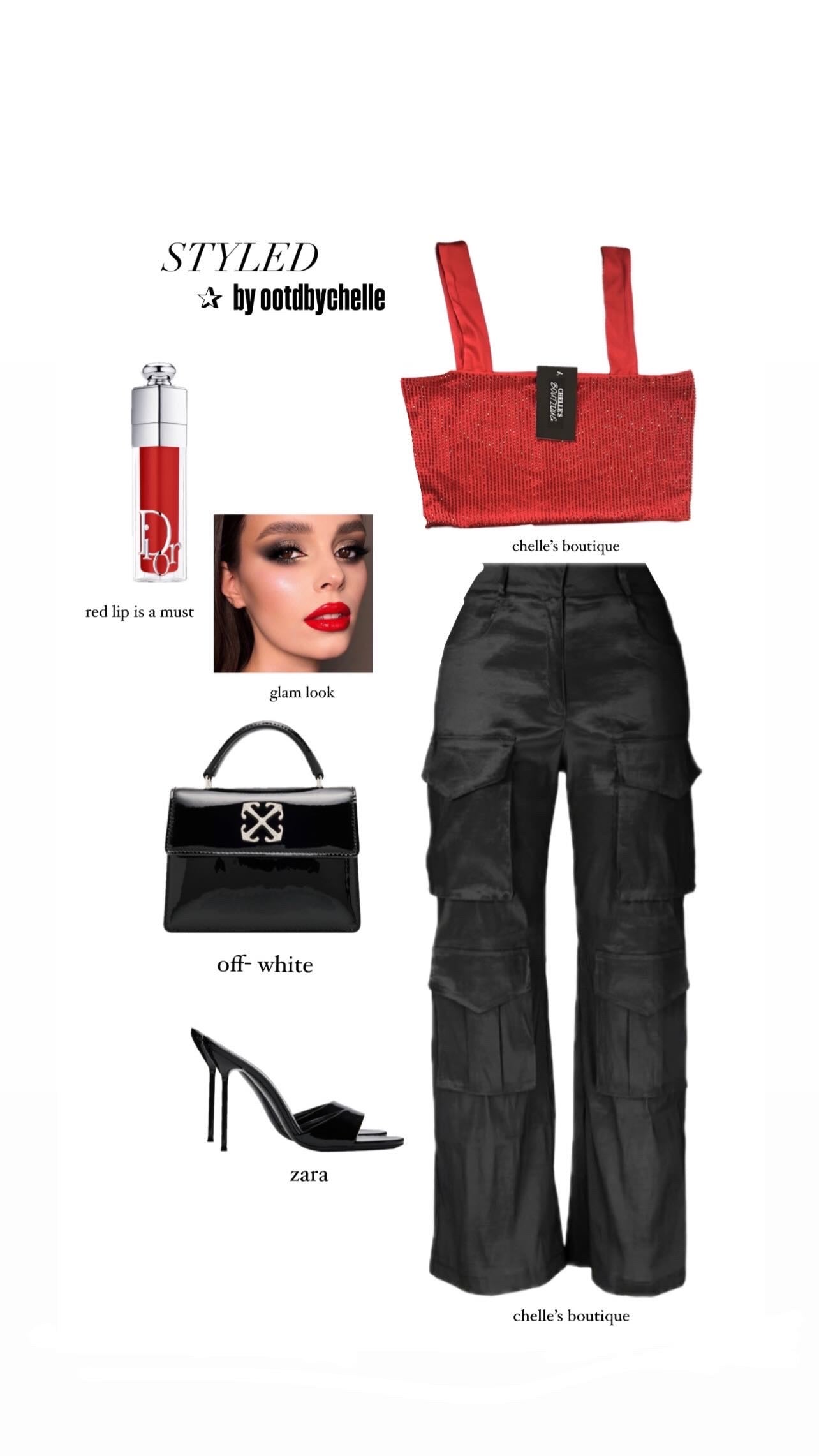 Red Kiss Rhinestone Top