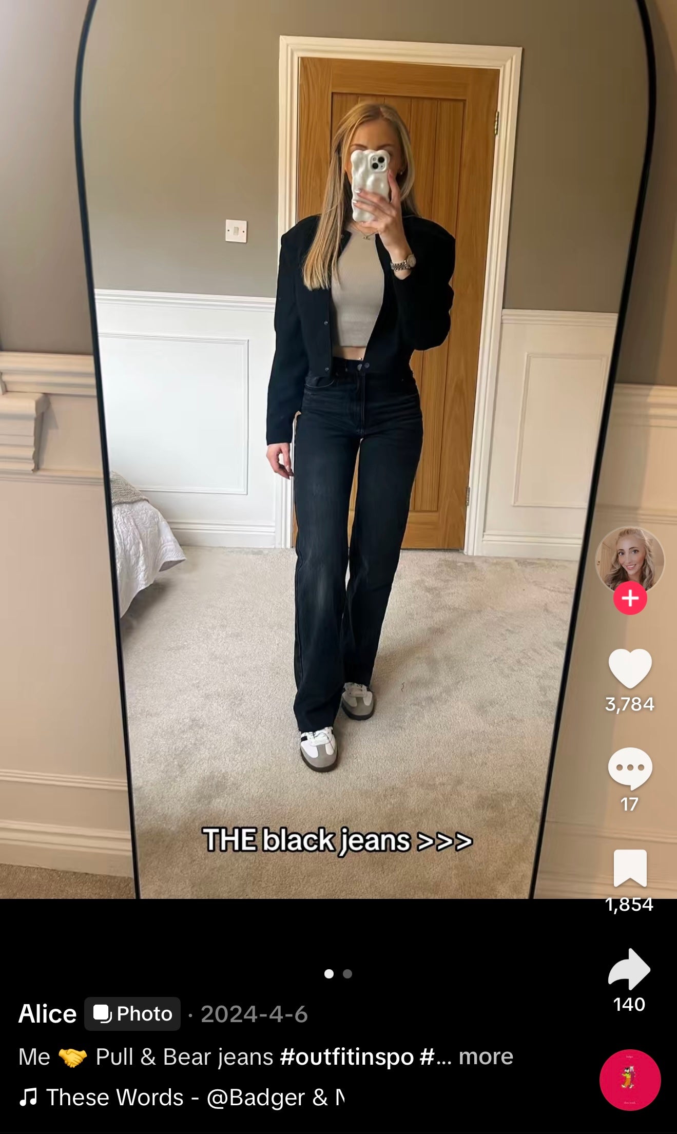 Black Pull & Bear Straight Leg High Rise Jeans