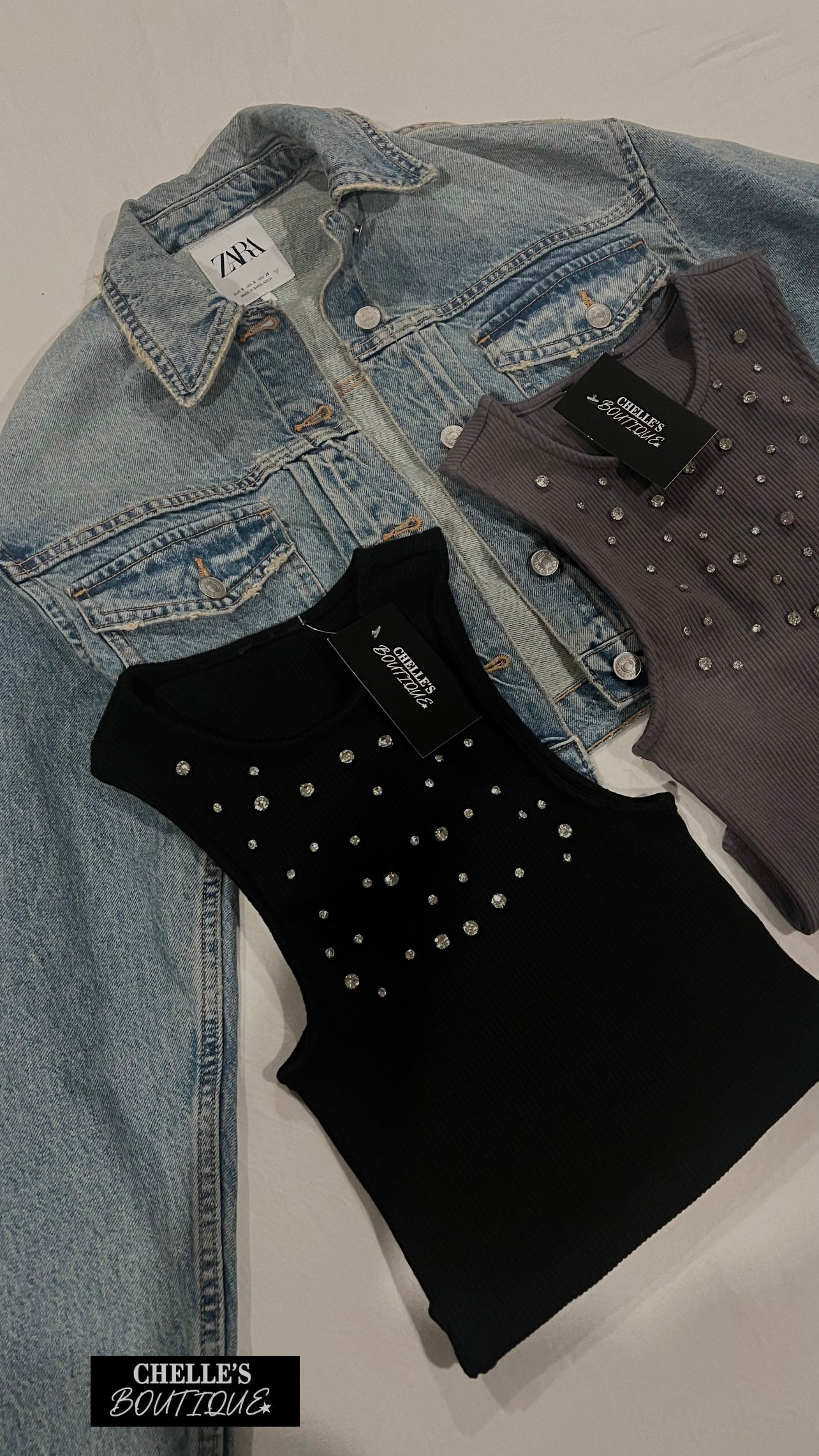 Rhinestone Bodysuit Tops