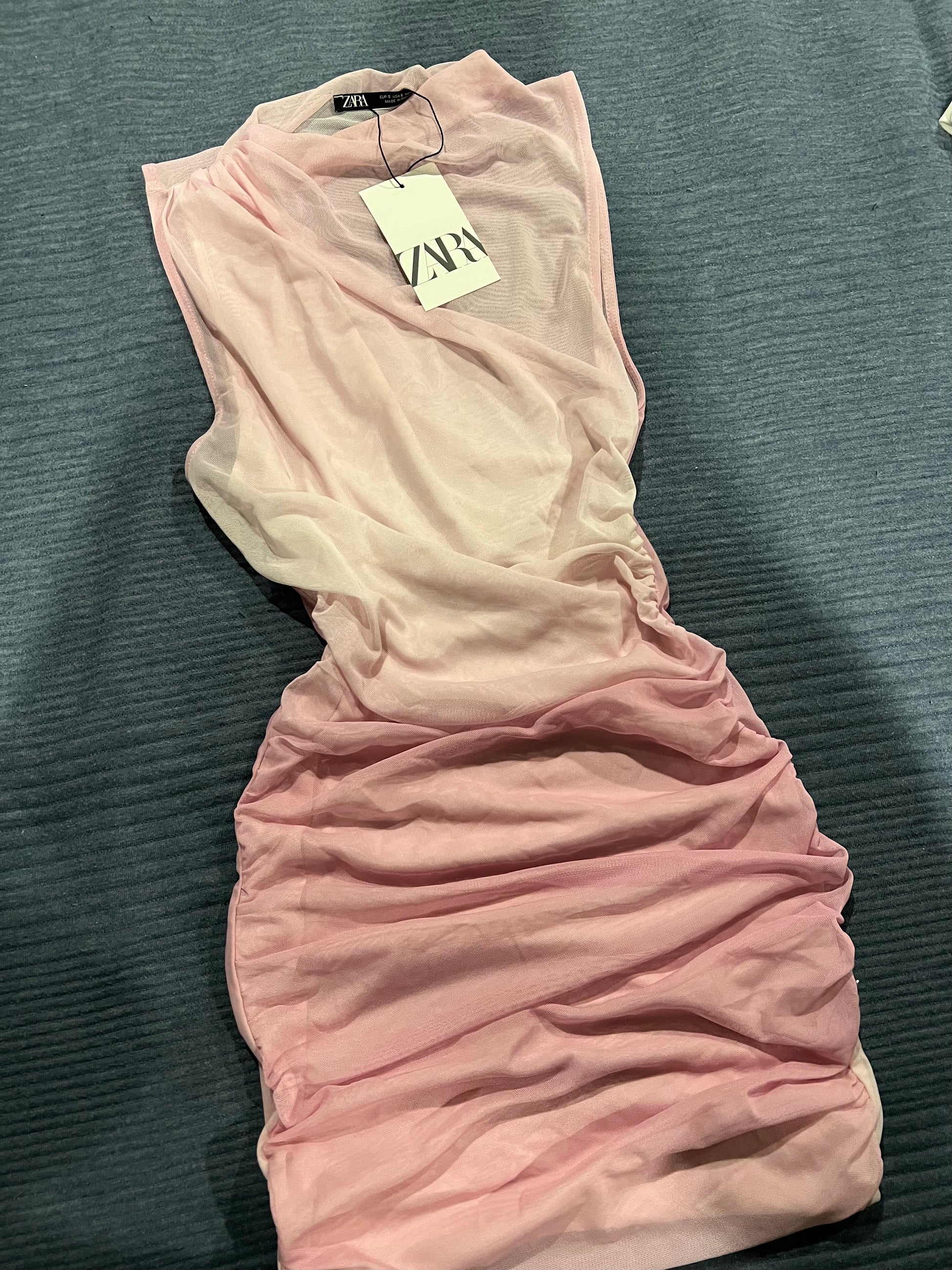 Zara Pink Tulle Mesh Dress Chelle's Boutique Zara Pink Tulle Mesh Dress Chelle's Boutique