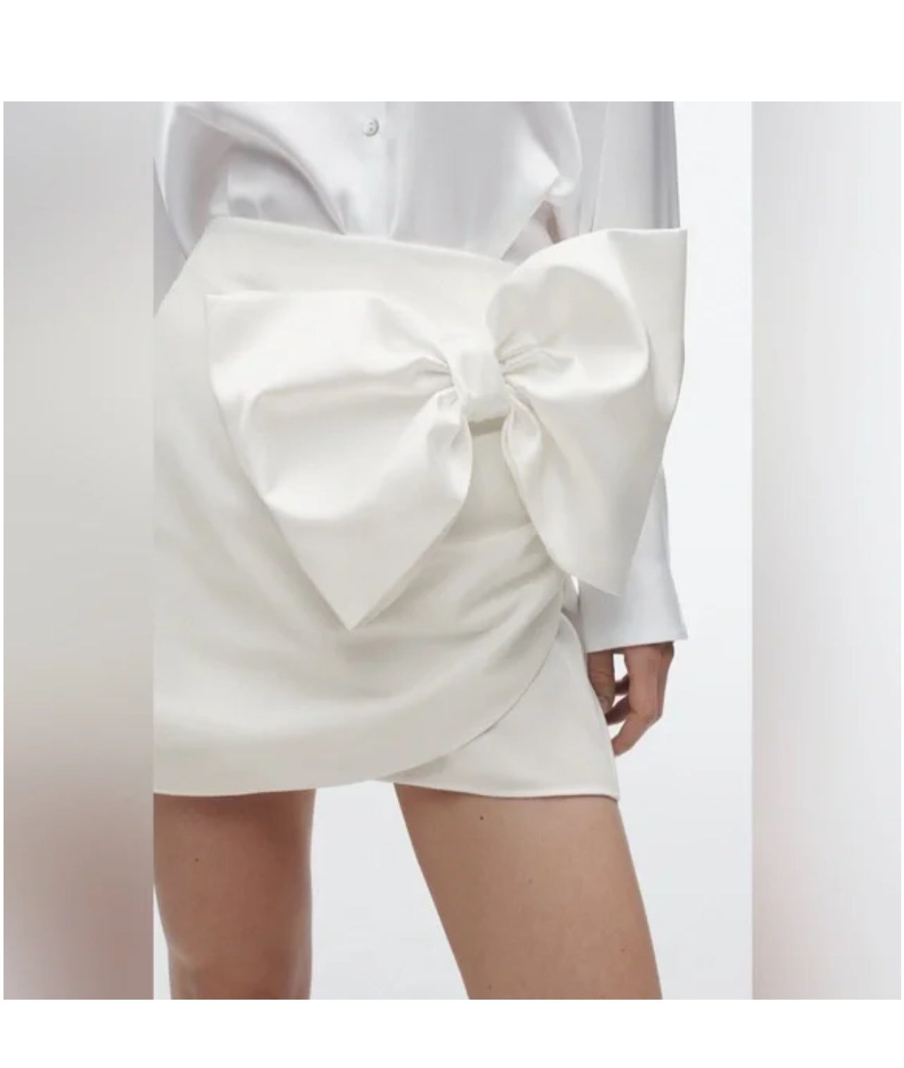 Zara White Bow Skirt