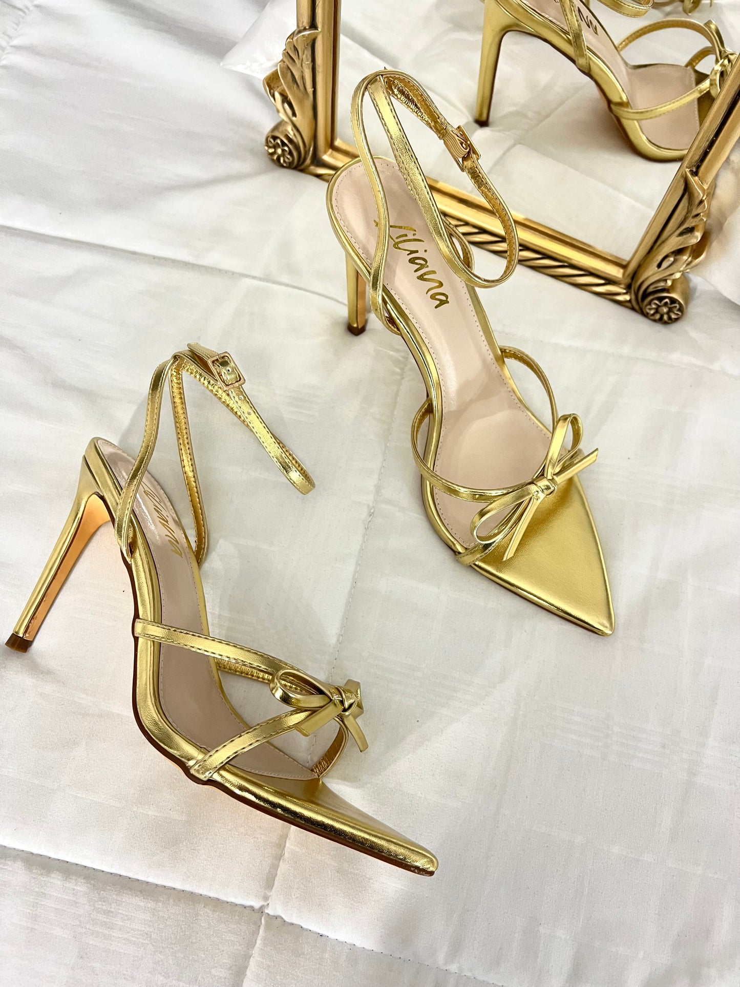 Gold Bow Heels