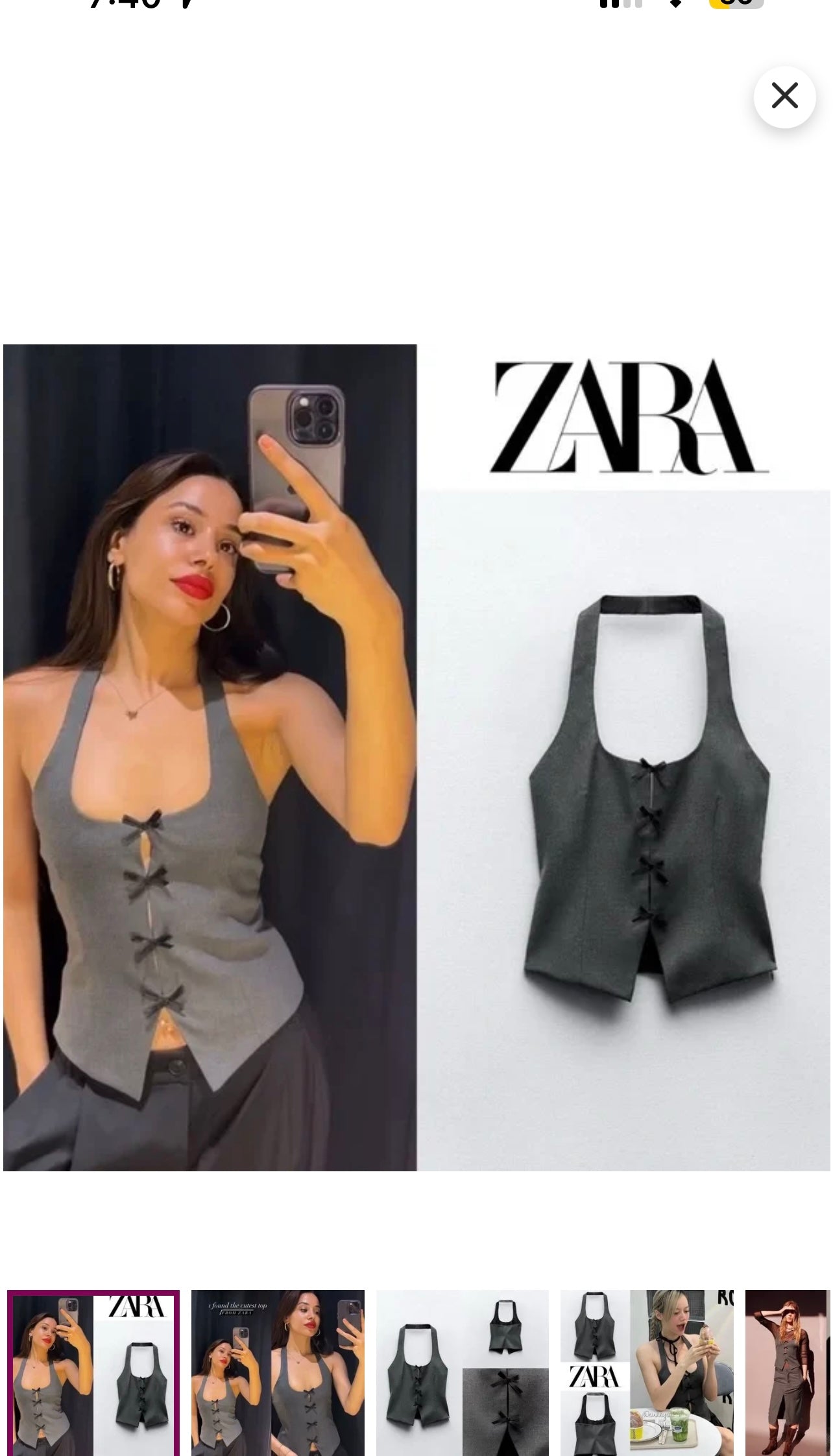 Zara Bow Halter Top