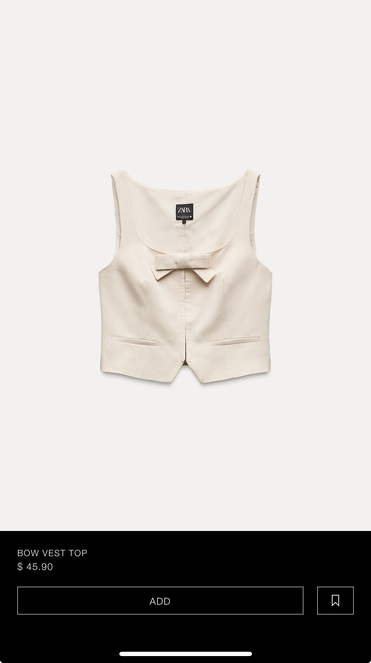 Zara Bow Vest Top