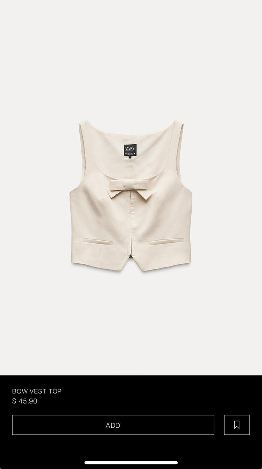 Zara Bow Vest Top