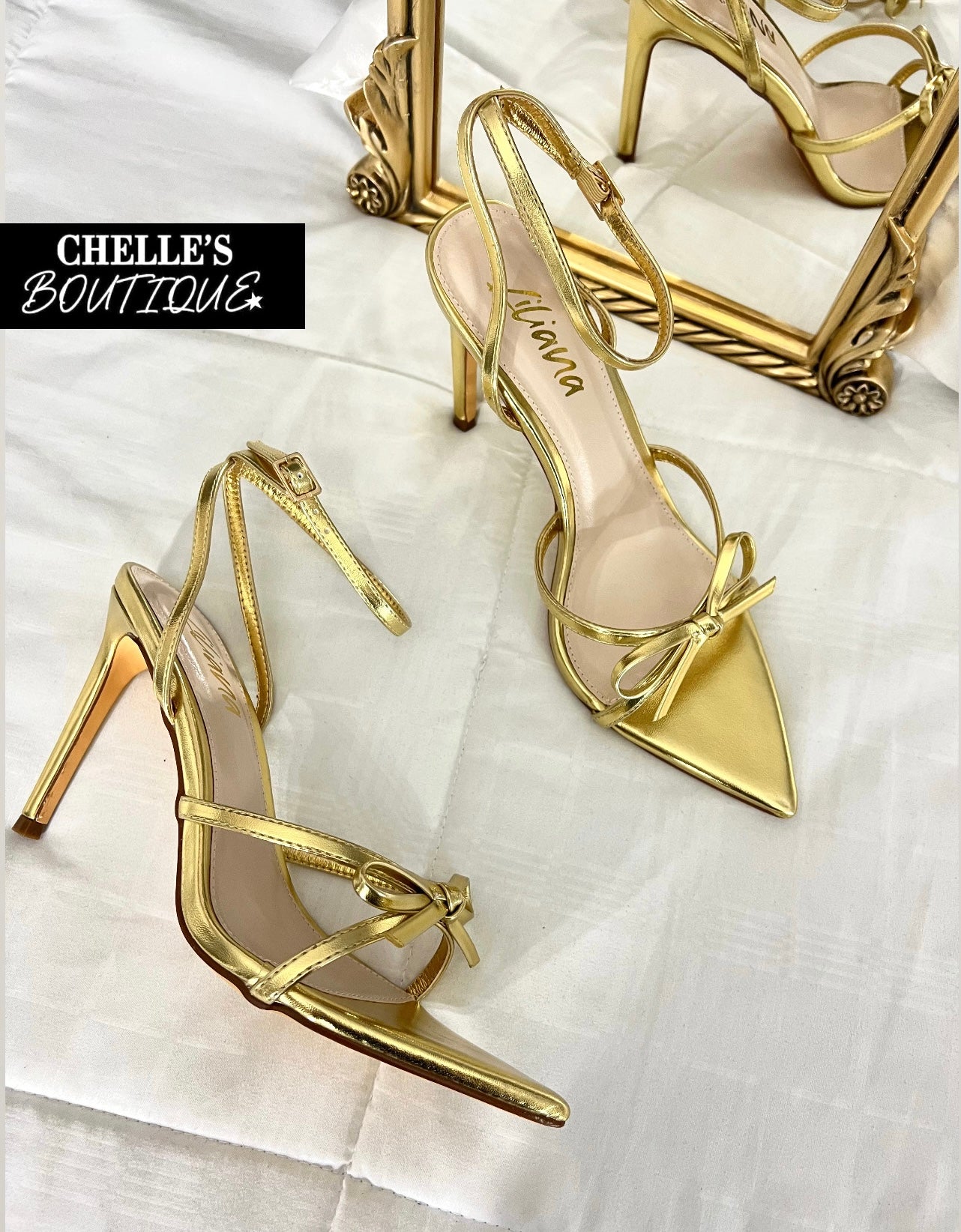 Gold Bow Heels