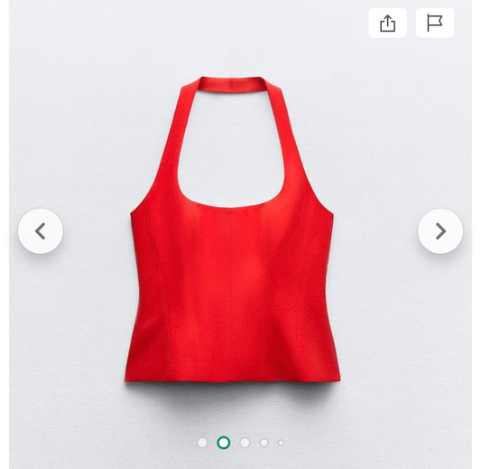 Zara Red Halter Top