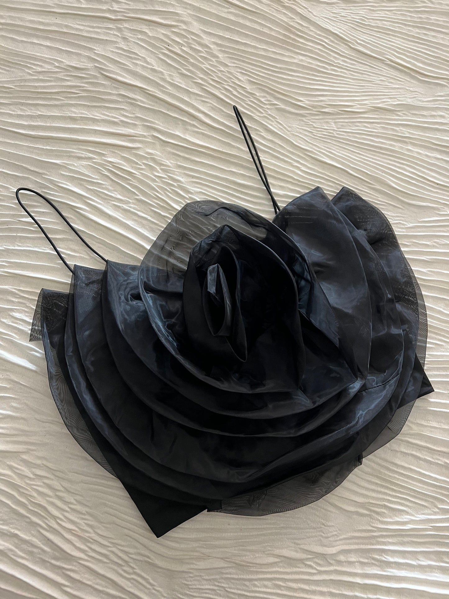 Black Flower Rouched Top