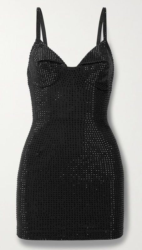 Black Sweetheart Rhinestone Dress