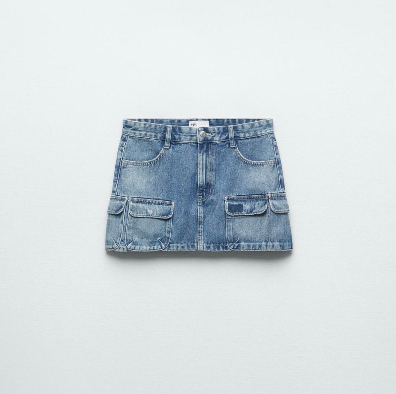 Zara Denim Cargo Skirt