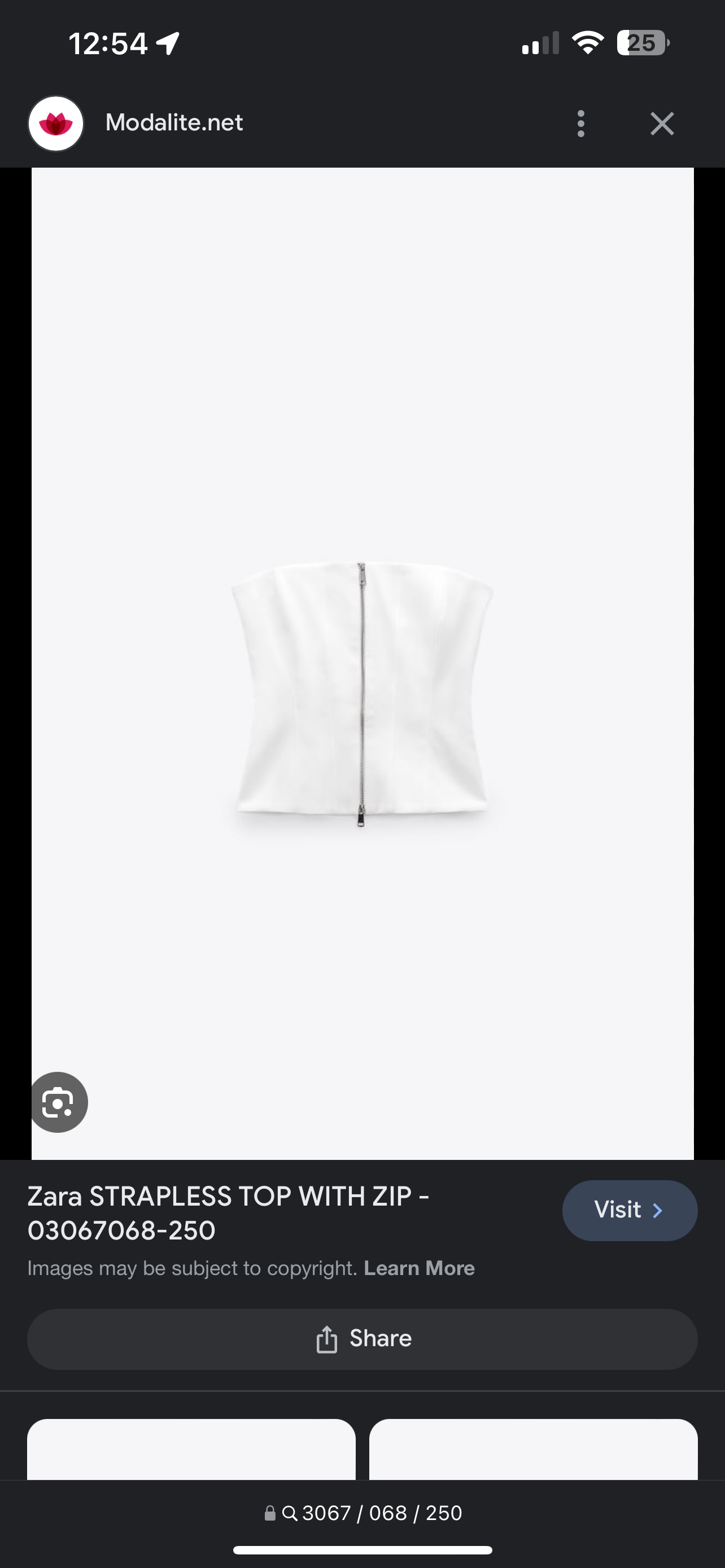 Zara White Zipper Top