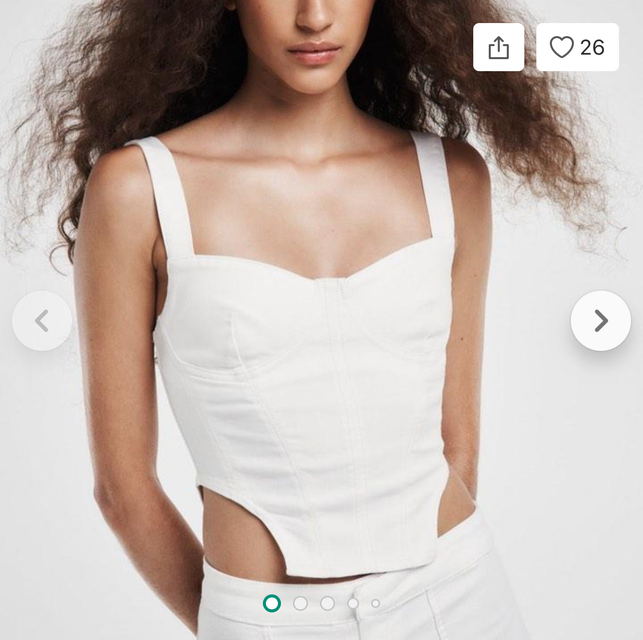 White Zara Denim Corset Top