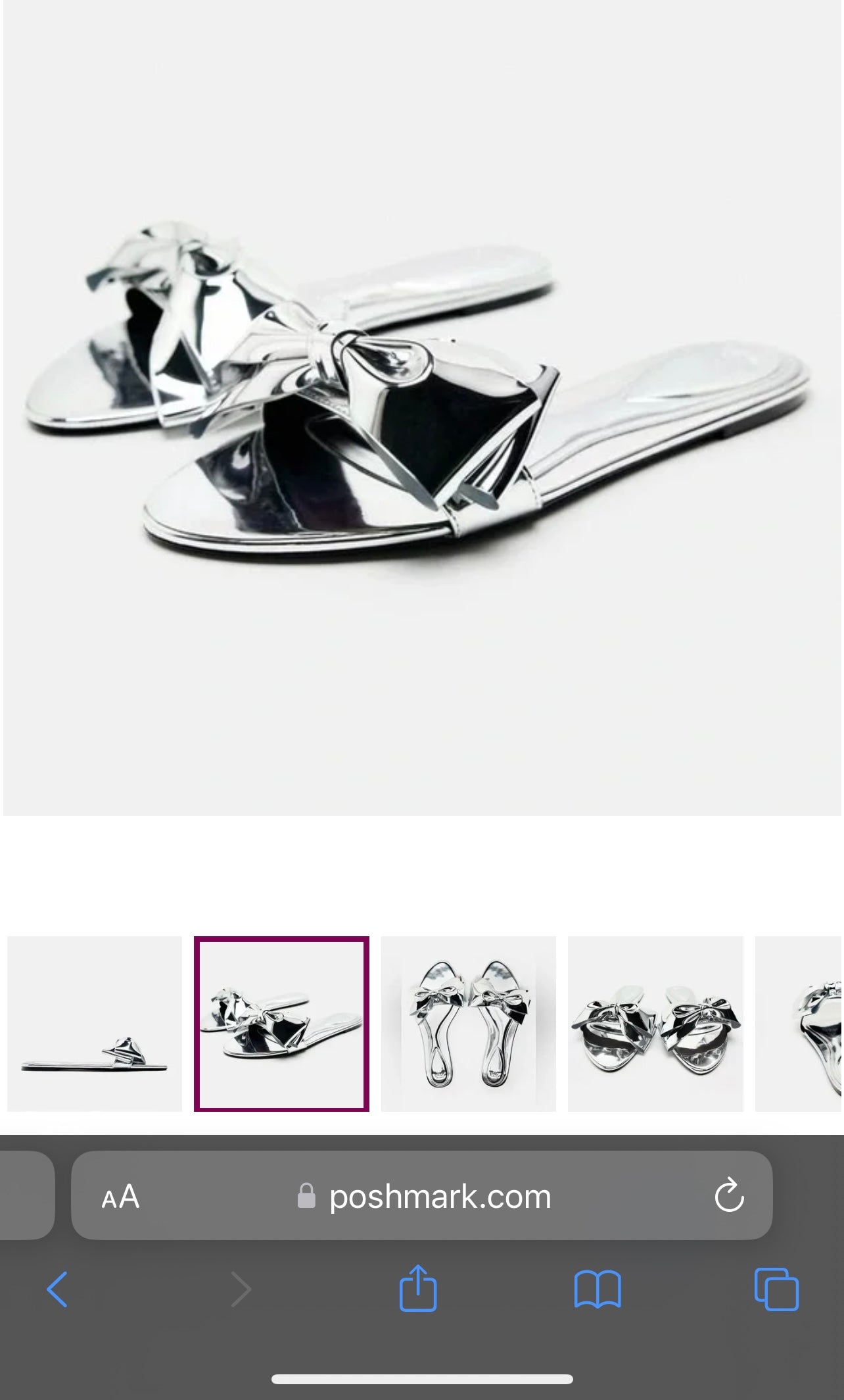 Zara Silver Bow Sandals