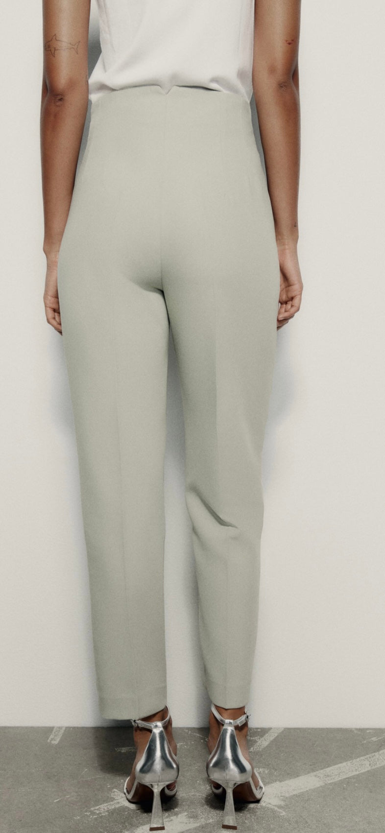 Zara Olive Light Green Dressing Pants