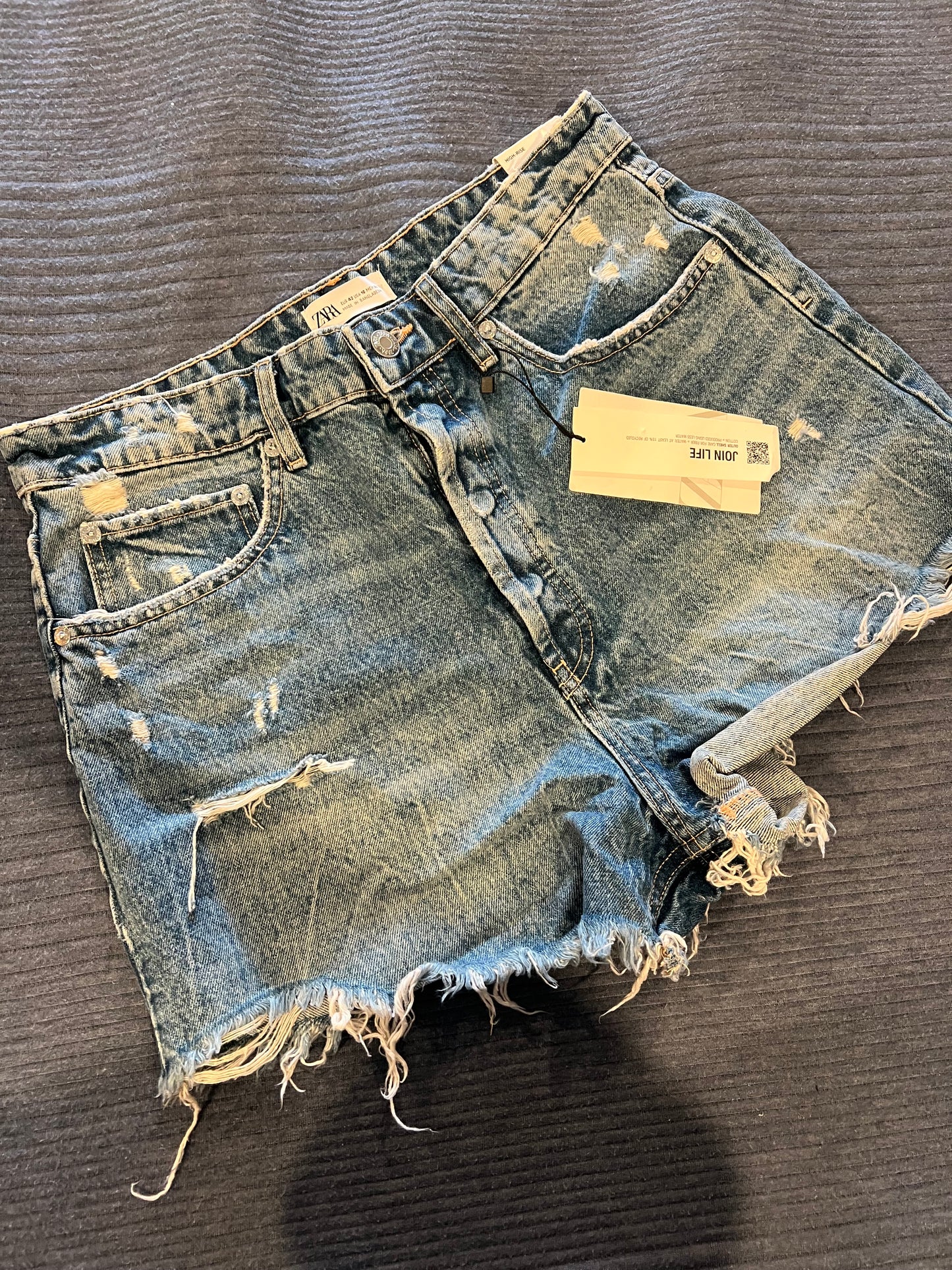 Zara Dark Denim Wash Shorts