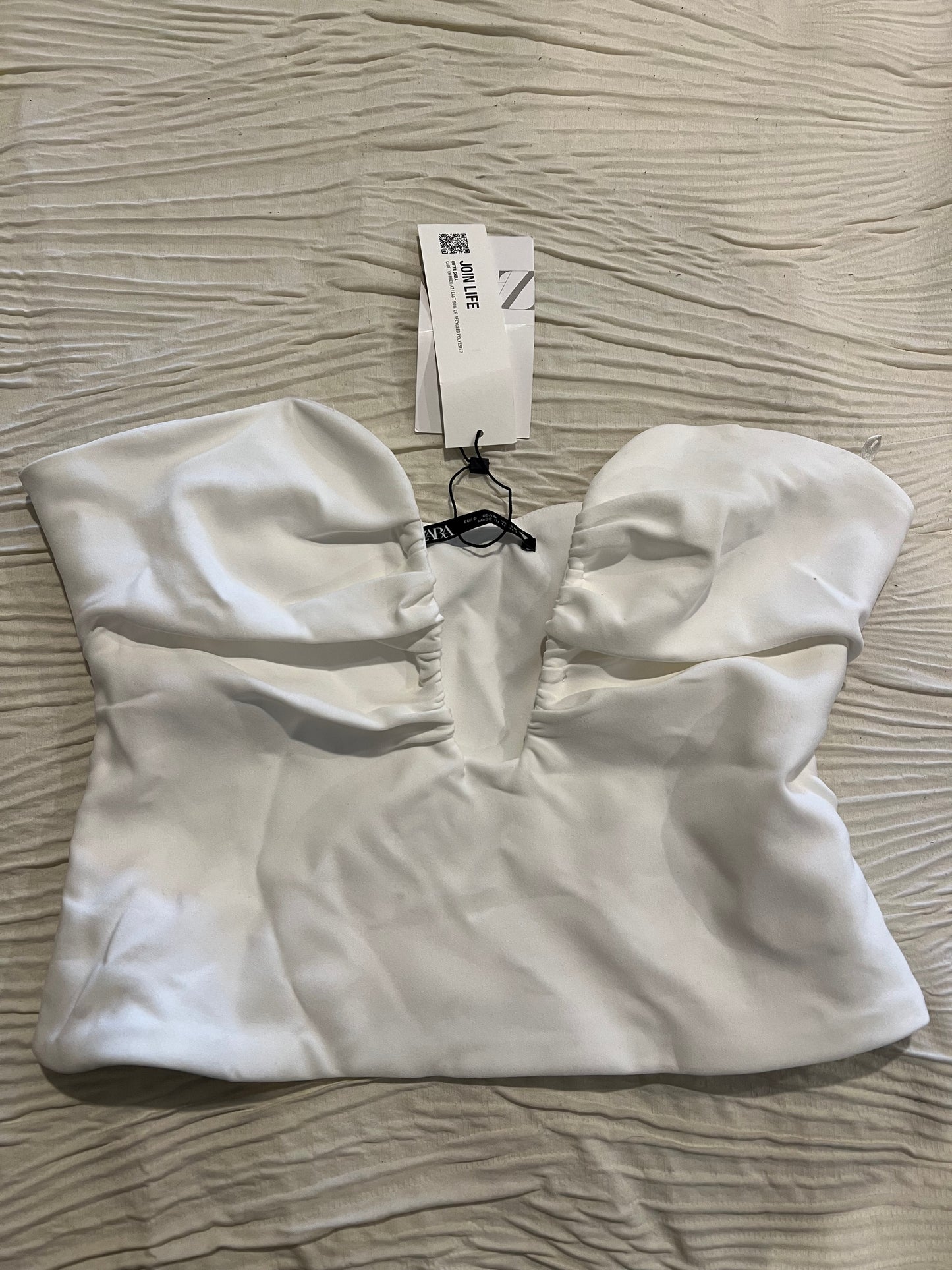 Zara White Sweetheart Top