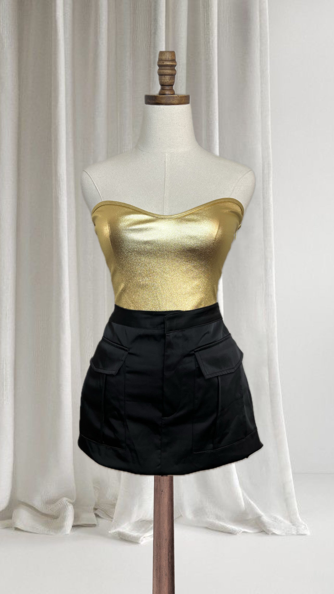 Gold Metalic Tube Top