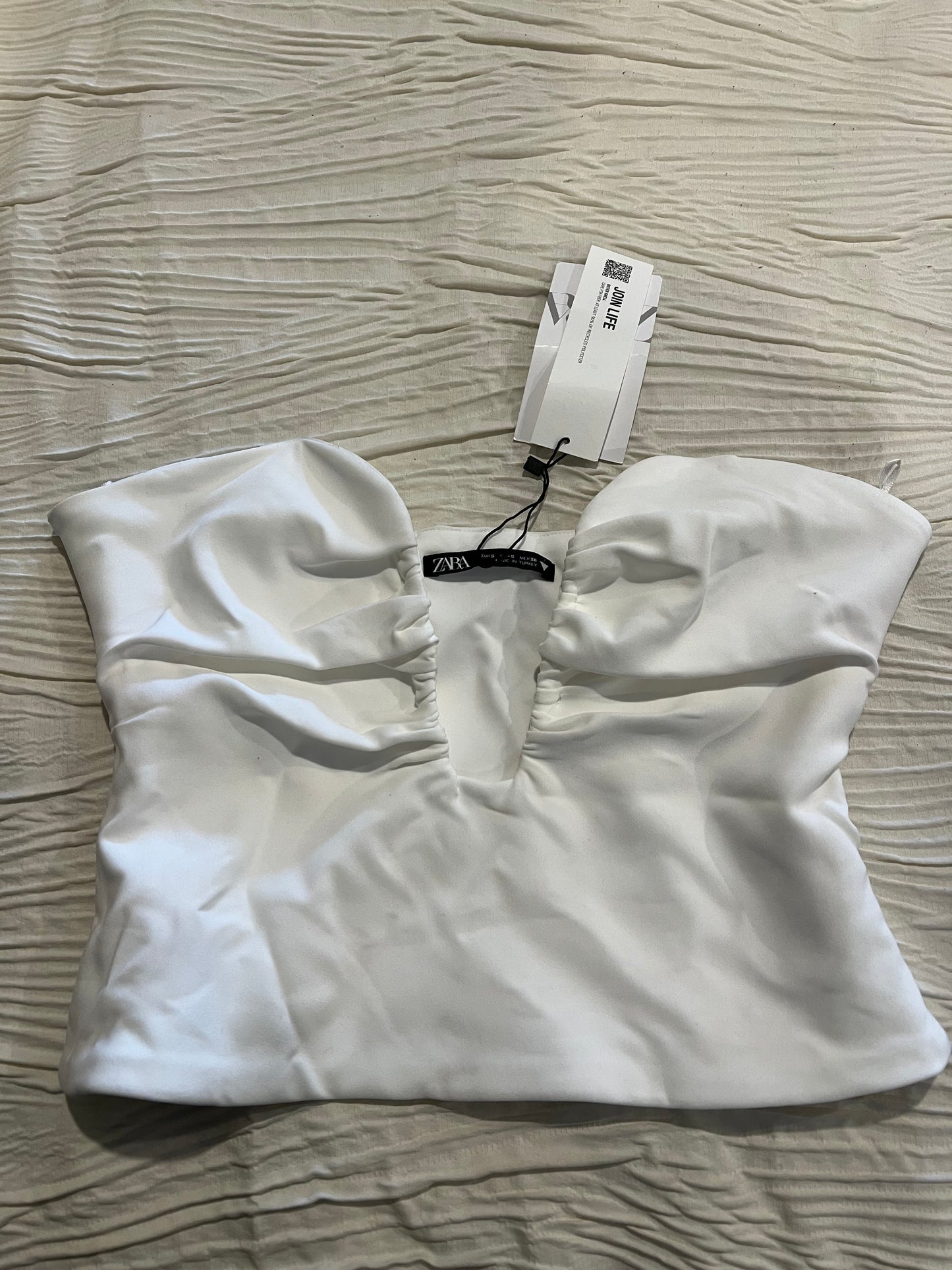 Zara White Sweetheart Top