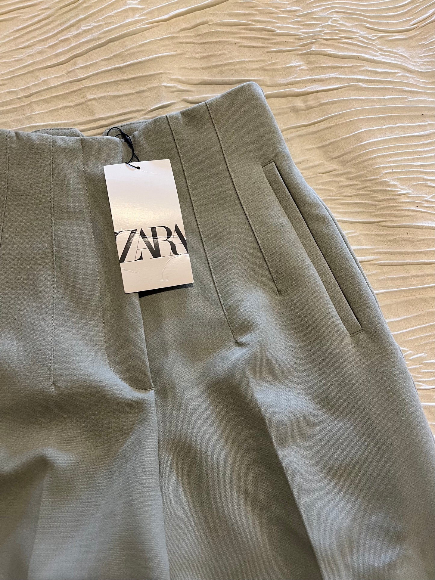 Zara Olive Light Green Dressing Pants