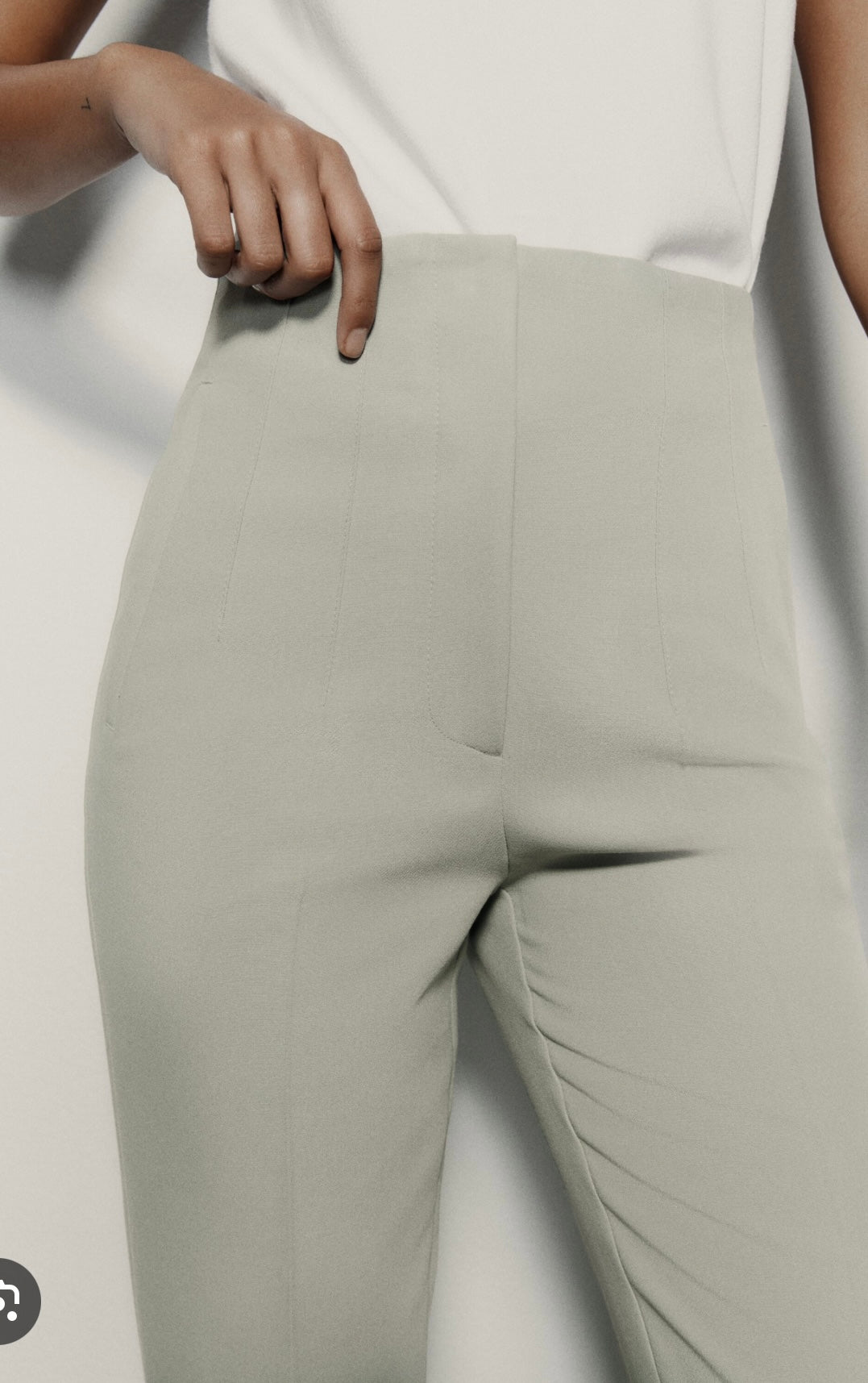 Zara Olive Light Green Dressing Pants