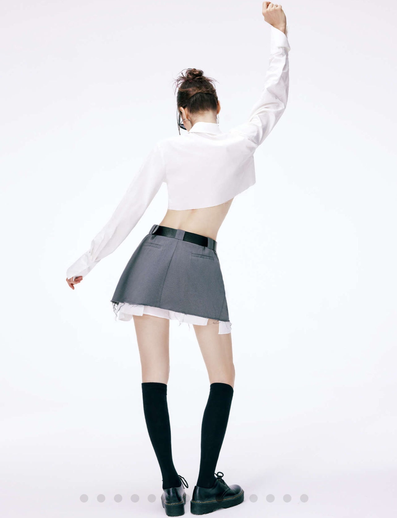 Grey Korean Pleated Skirt