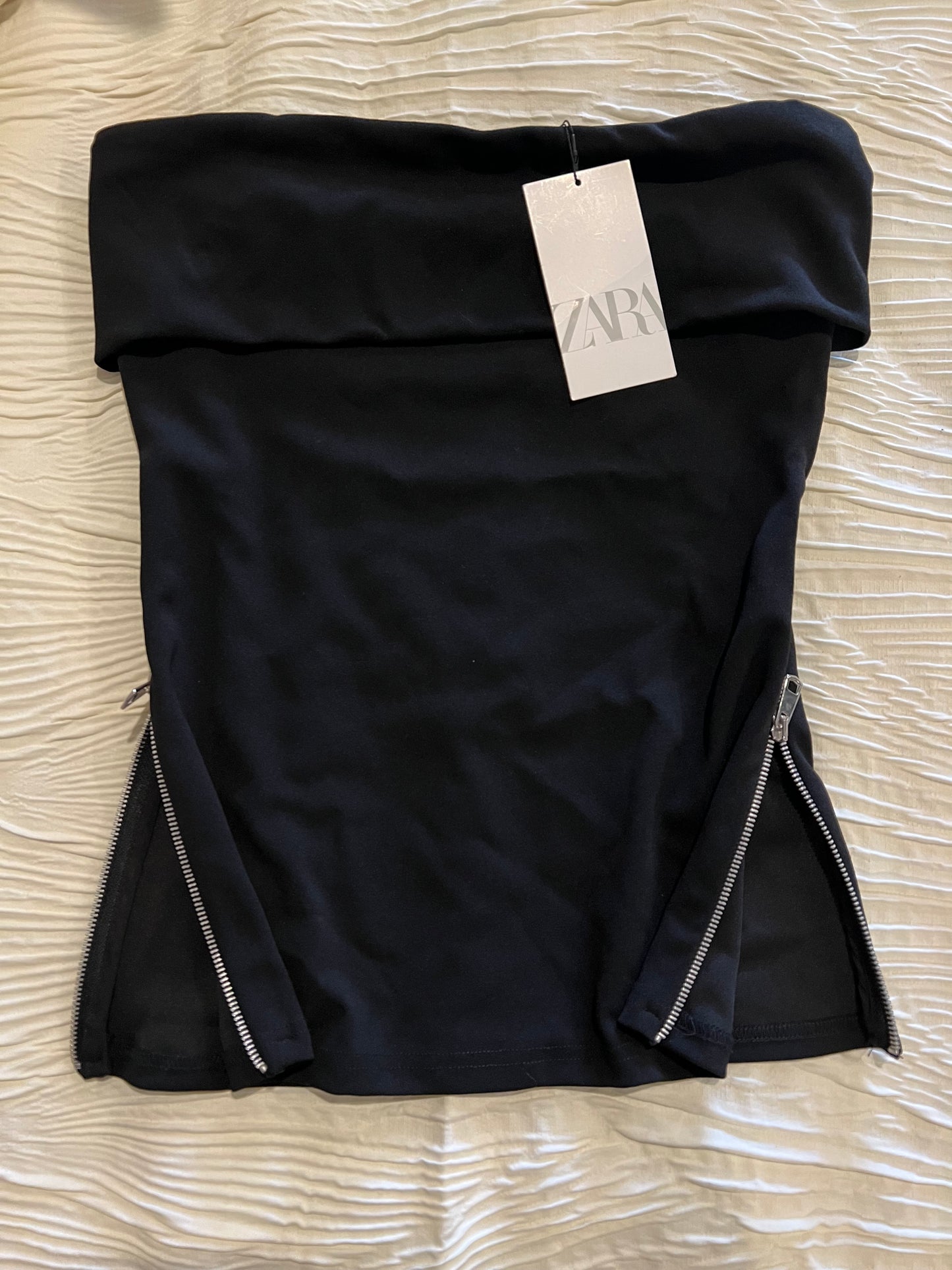 Zara black zipper top