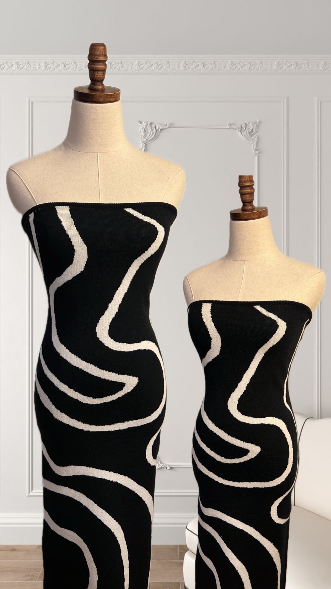 Black Marble Bodycon Dress