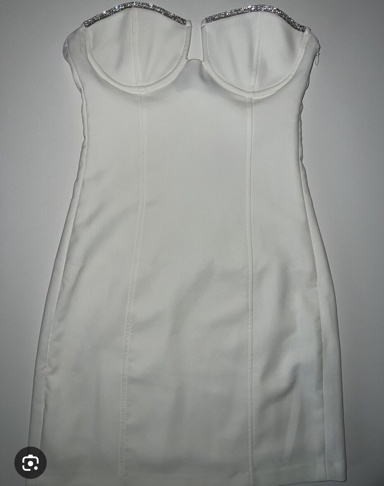 Zara White Rhinestone Dress